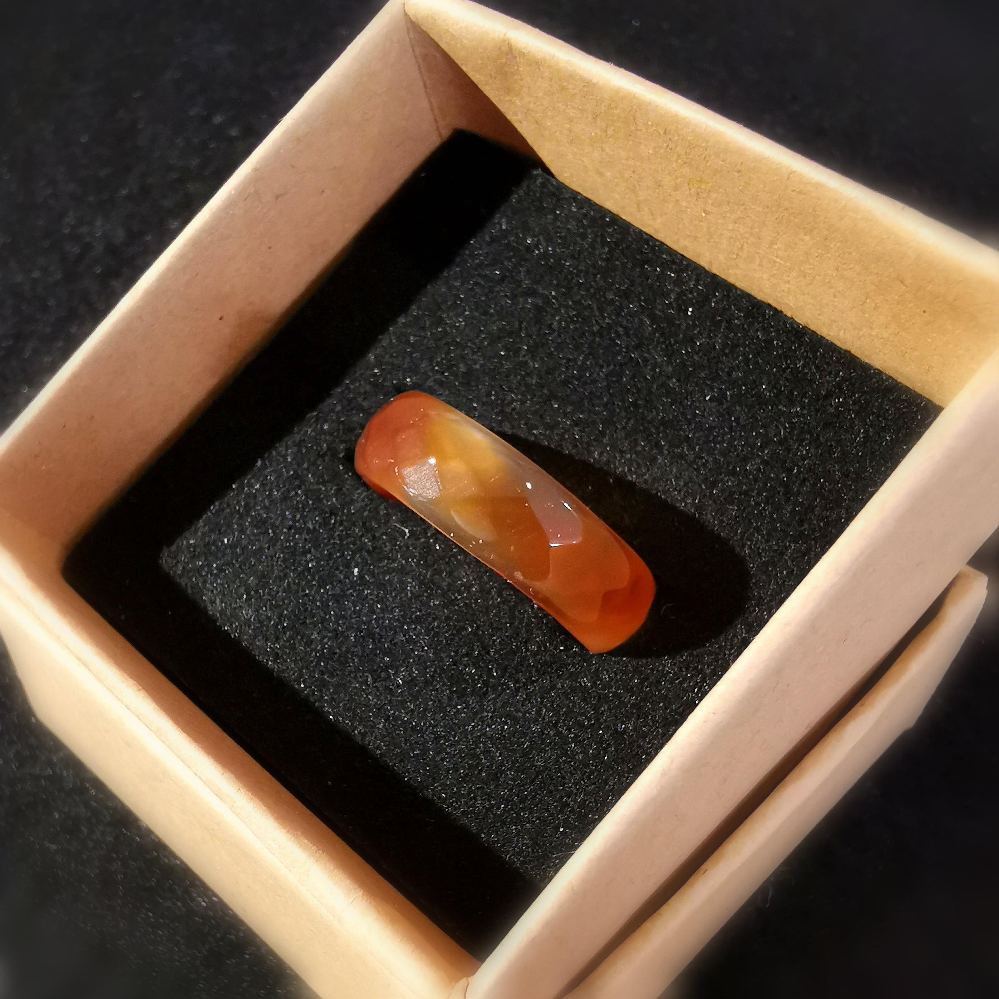 Glück und Freude: Achat Carneol Edelstein Heilstein Karma Ring facettiert - Lebensfreude und Kreativität