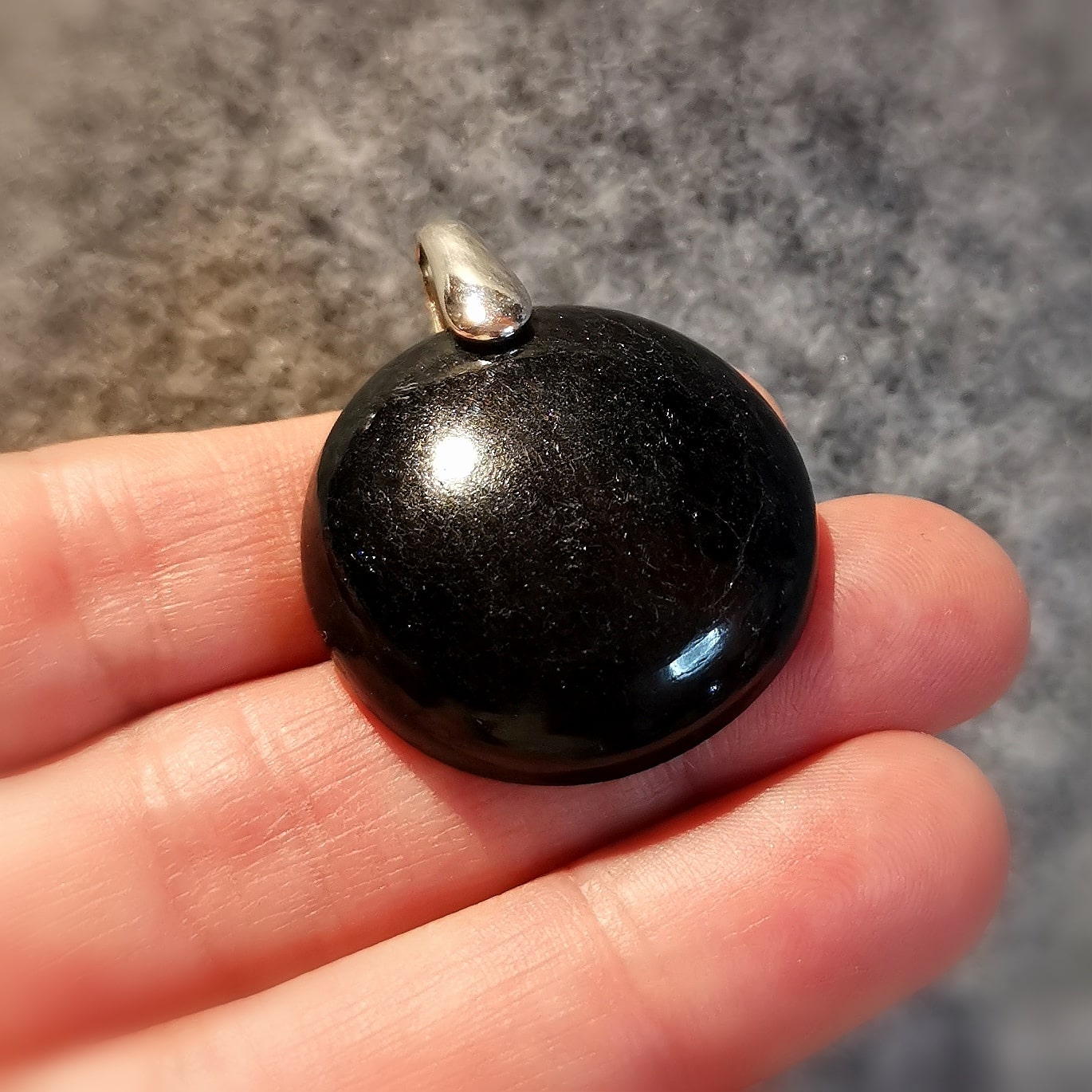 Turmalin Edelstein Heilstein Amulett Sterlingsilber Karma Chakra Anhänger AA Qualität, Aura Schutz und Kraft