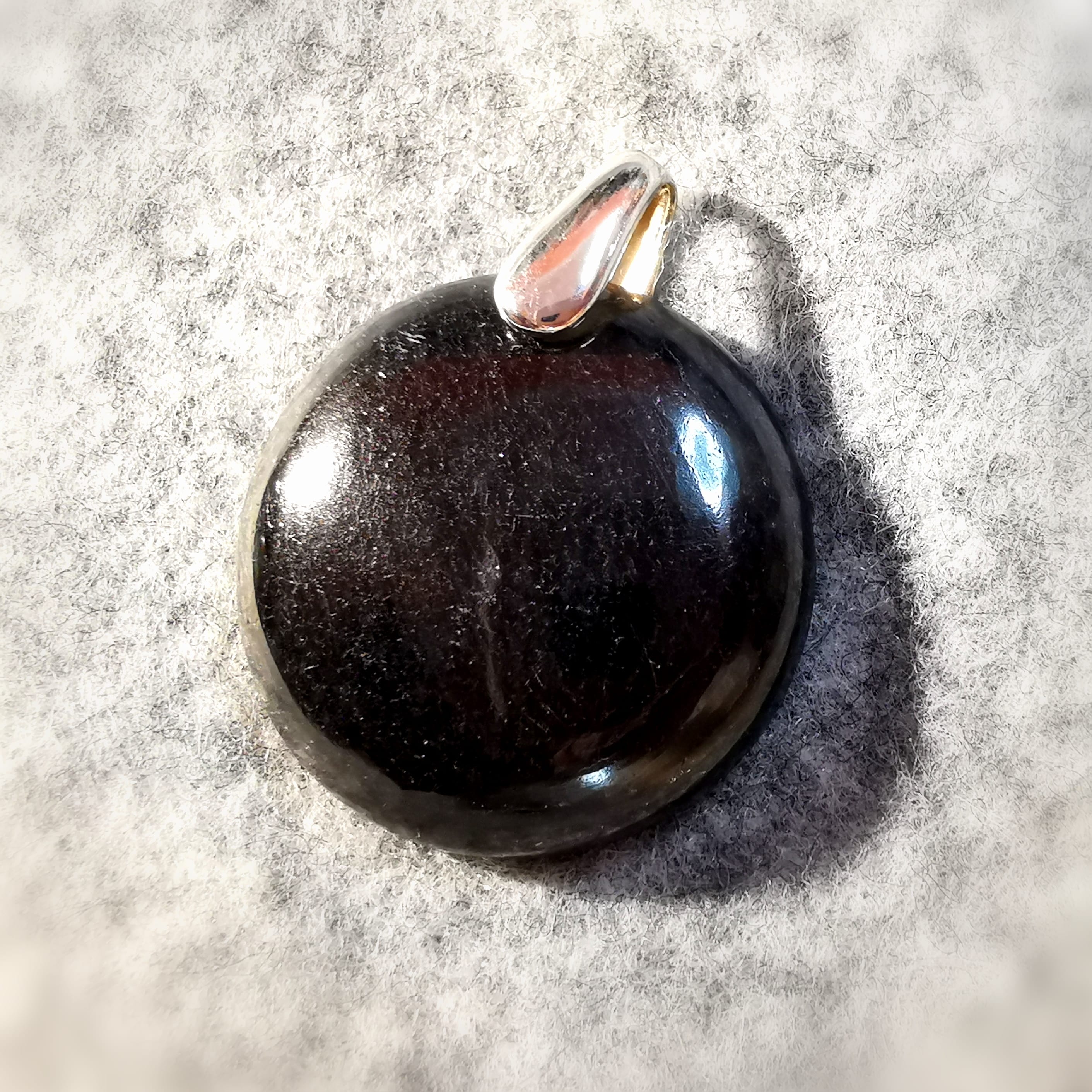 Turmalin Edelstein Heilstein Amulett Sterlingsilber Karma Chakra Anhänger AA Qualität, Aura Schutz und Kraft