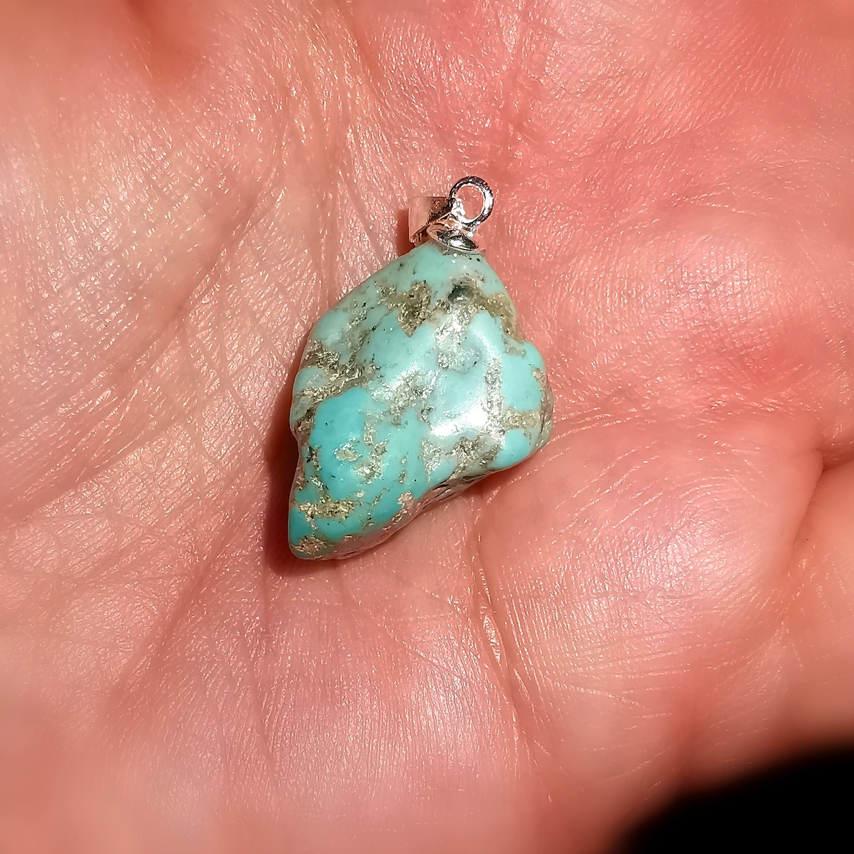 Türkis Edelstein Karma Anhänger, Tibet Chakra Heilstein geweiht, Freiheit