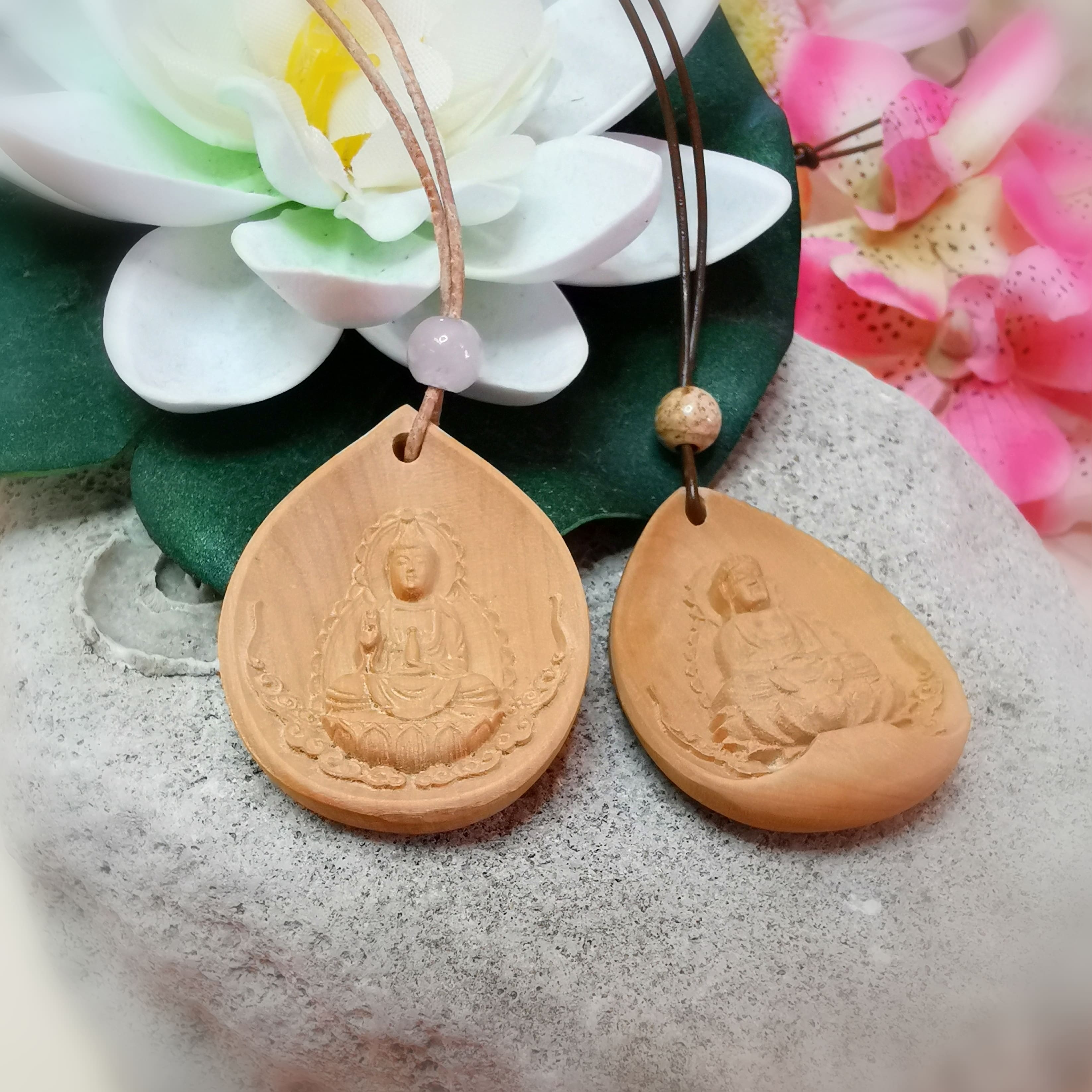 Kuan Yin, Buddha Holz Karma Schmuck, Aura Chakra Glückskette, innerer Frieden
