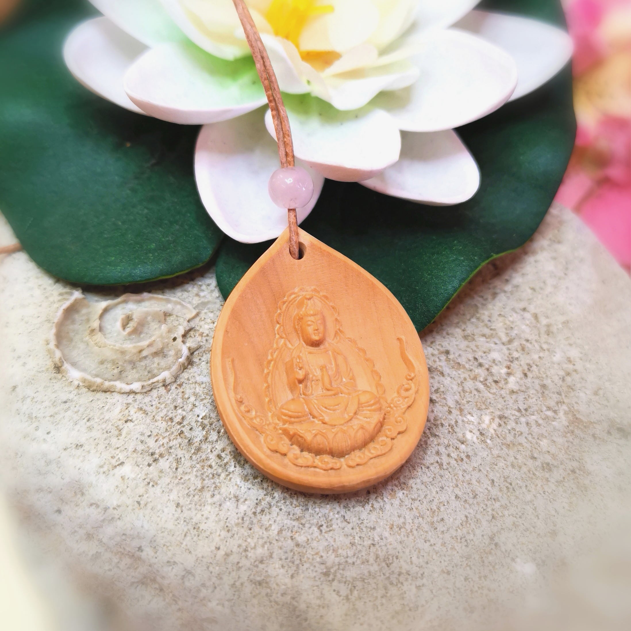 Kuan Yin, Buddha Holz Karma Schmuck, Aura Chakra Glückskette, innerer Frieden