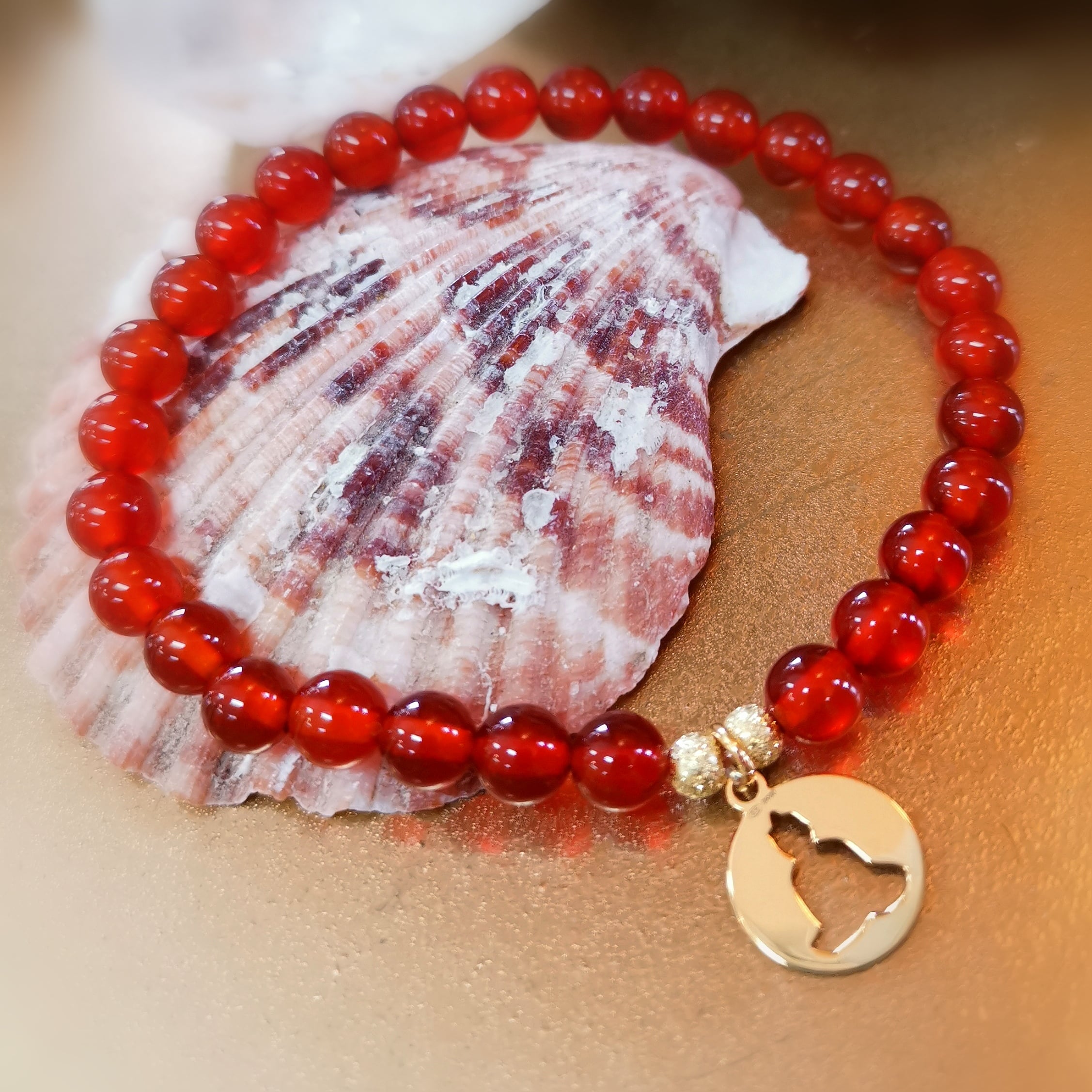 Carneol Glücksachat Heilstein Buddha Karma Talisman Armband, Chakra Edelstein Lebensfreude