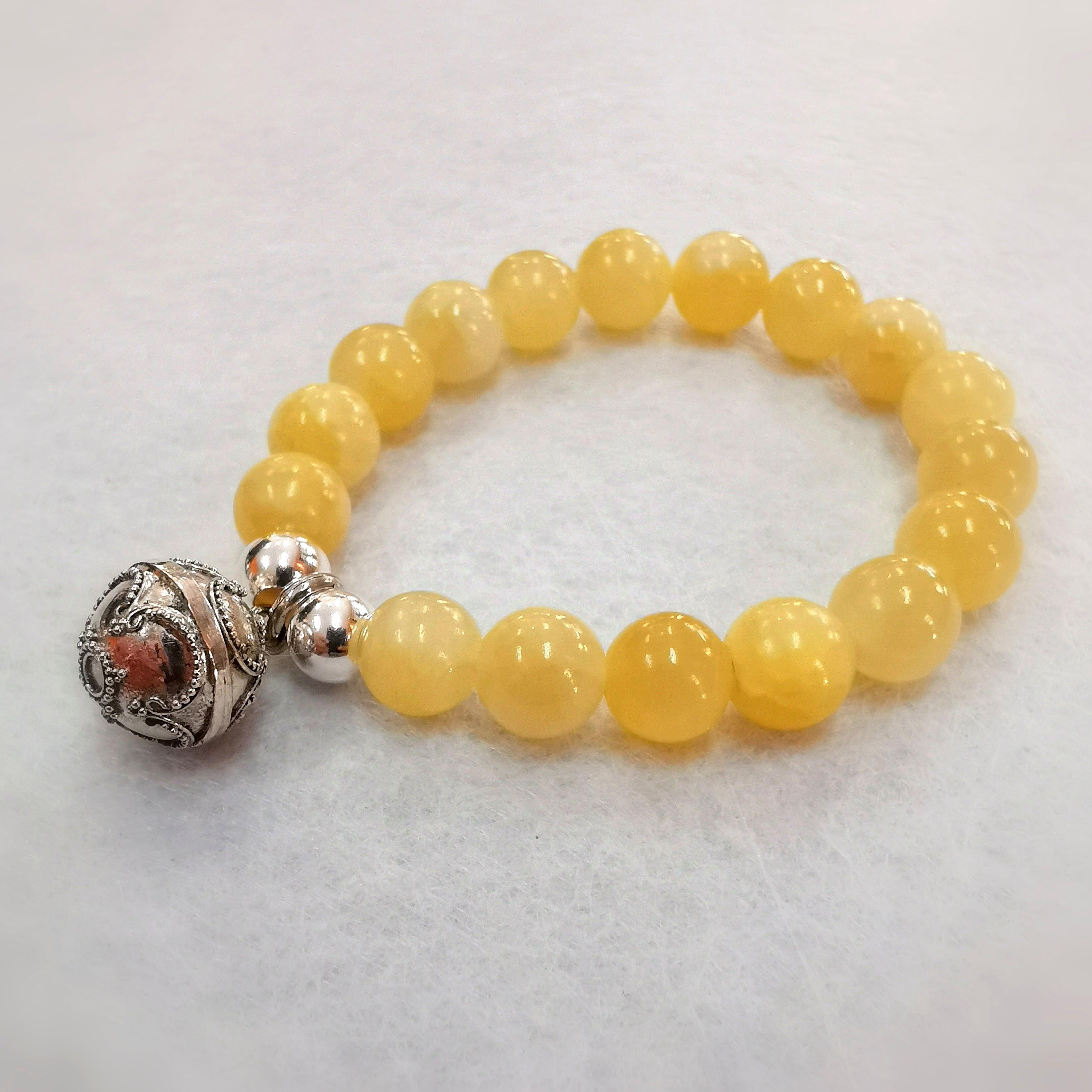 Kinder Orangencalcit Edelstein Engelsrufer Klangkugel Karma Armband, "liebe und lache"