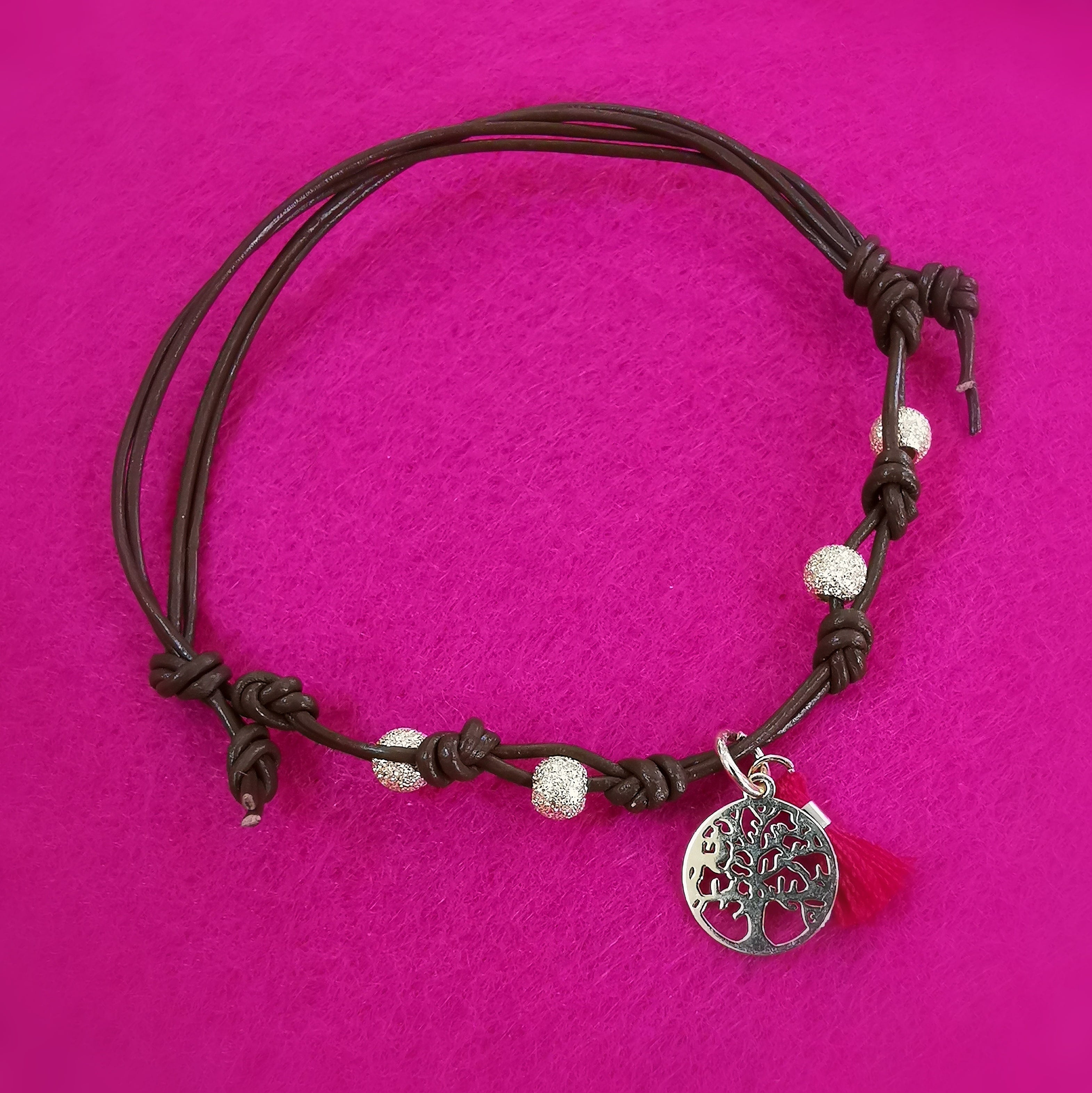 Baum des Lebens Lebensbaum Gold Leder Boho Armband, Karma Glücksarmbändchen geweiht, Kraft und Vertrauen