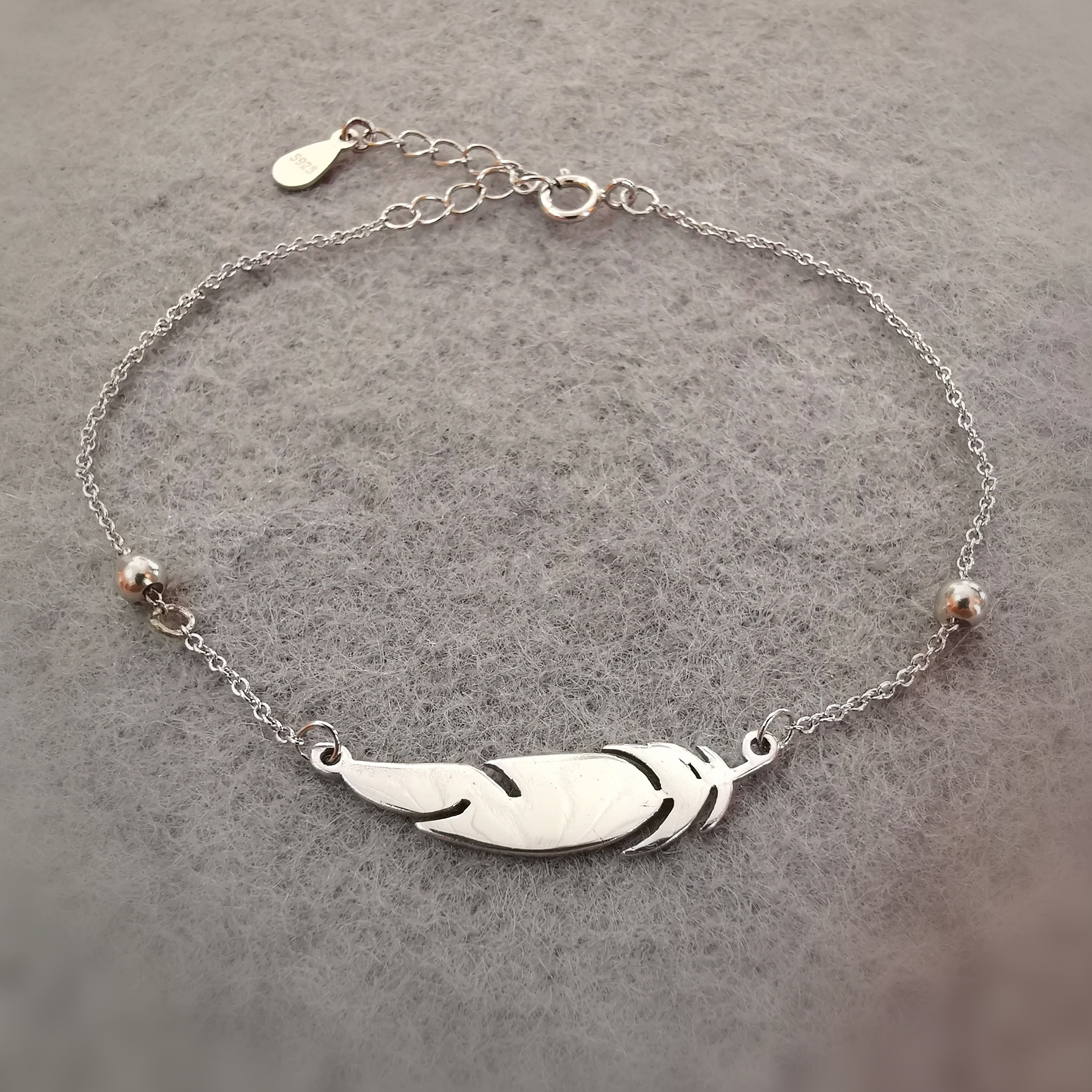 Feder Engelfeder Armband Armkette Karma Glücksarmband, geweiht, Liebe Schutz Kraft
