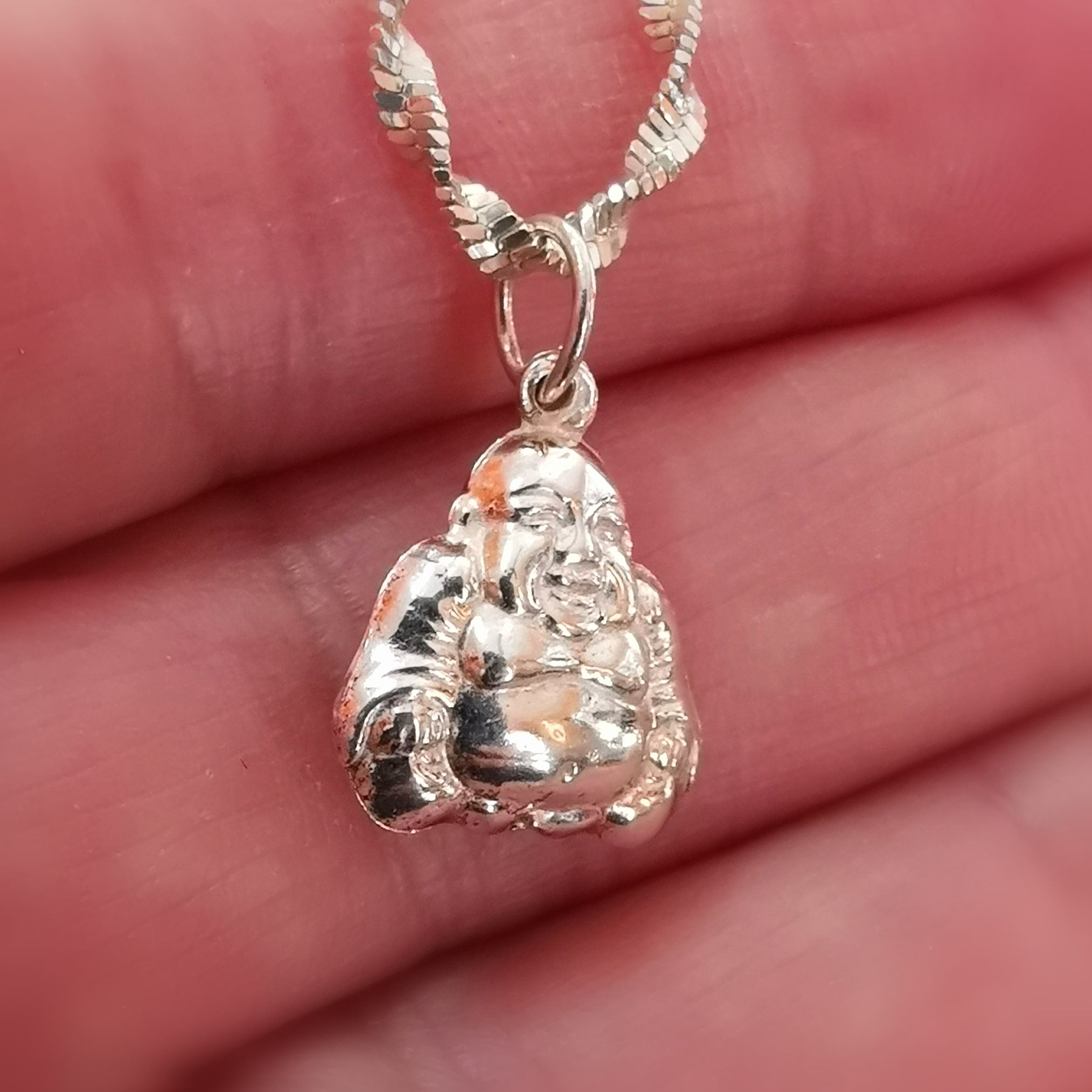 Buddha Fusskettchen Talisman Armband Sterlingsilber 23 - 25 cm, Karma Schmuck geweiht, innerer Frieden