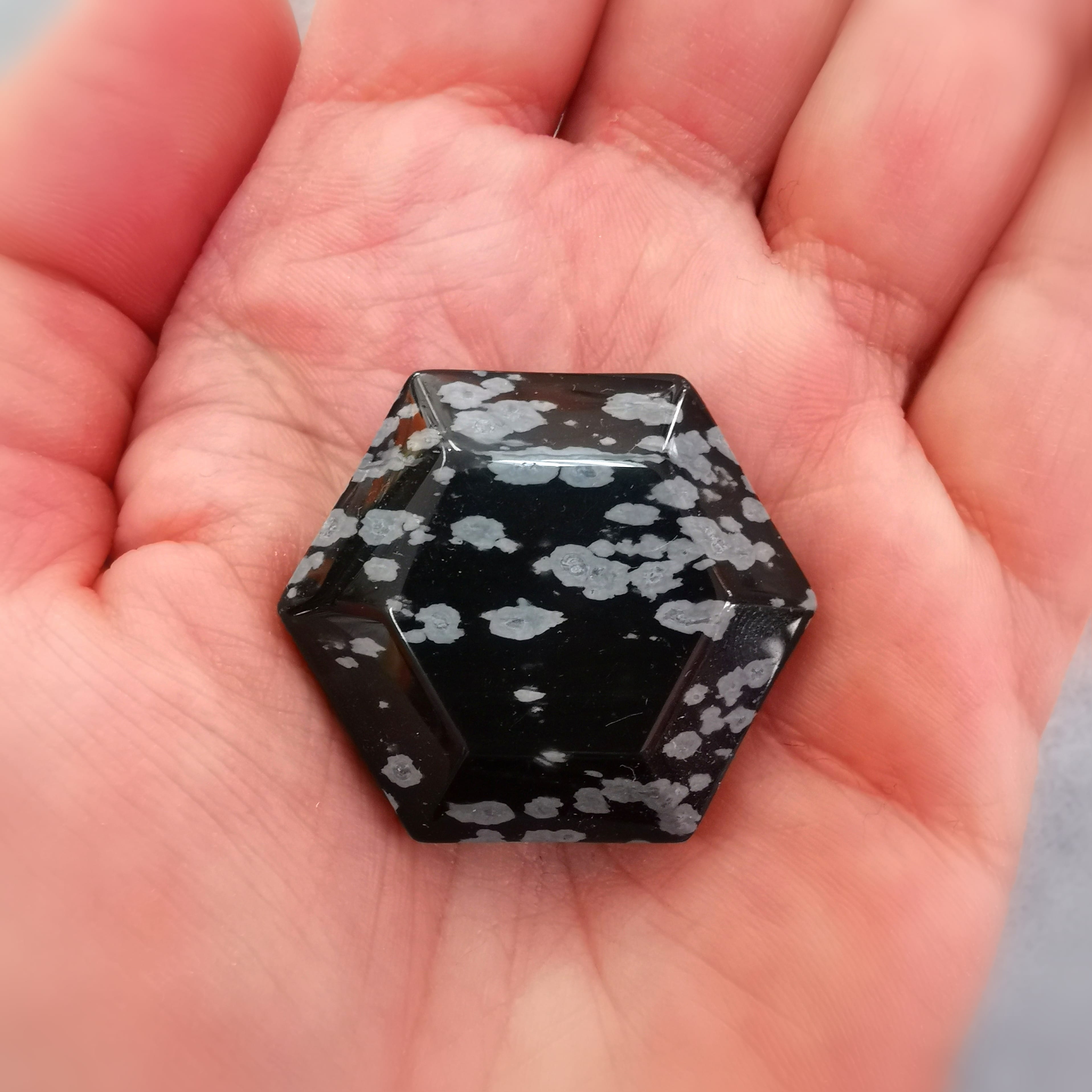 Feenstein Schneeflocken Obsidian , Chakra Heilstein, Meditation und Aura Stärkung, geweiht