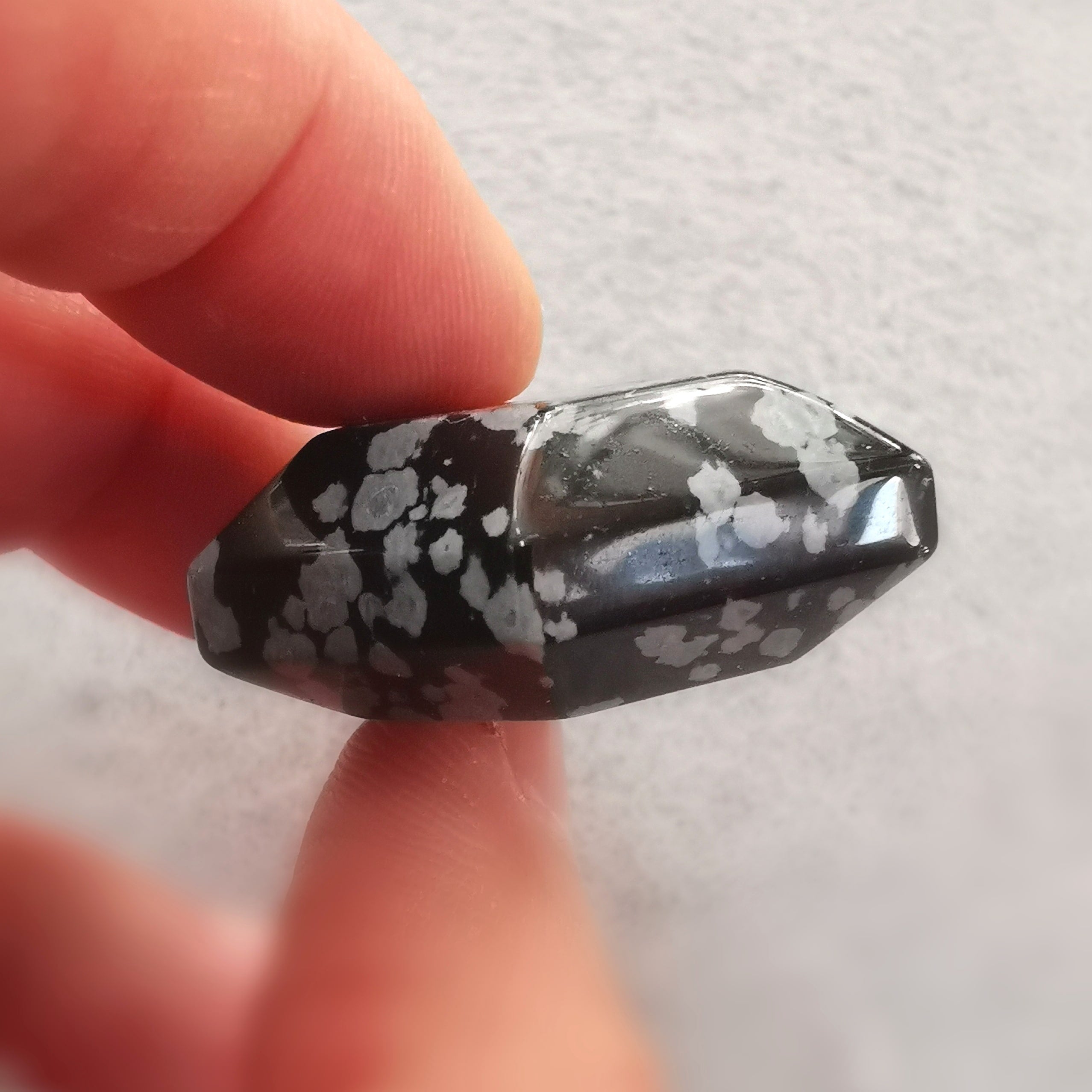 Feenstein Schneeflocken Obsidian , Chakra Heilstein, Meditation und Aura Stärkung, geweiht