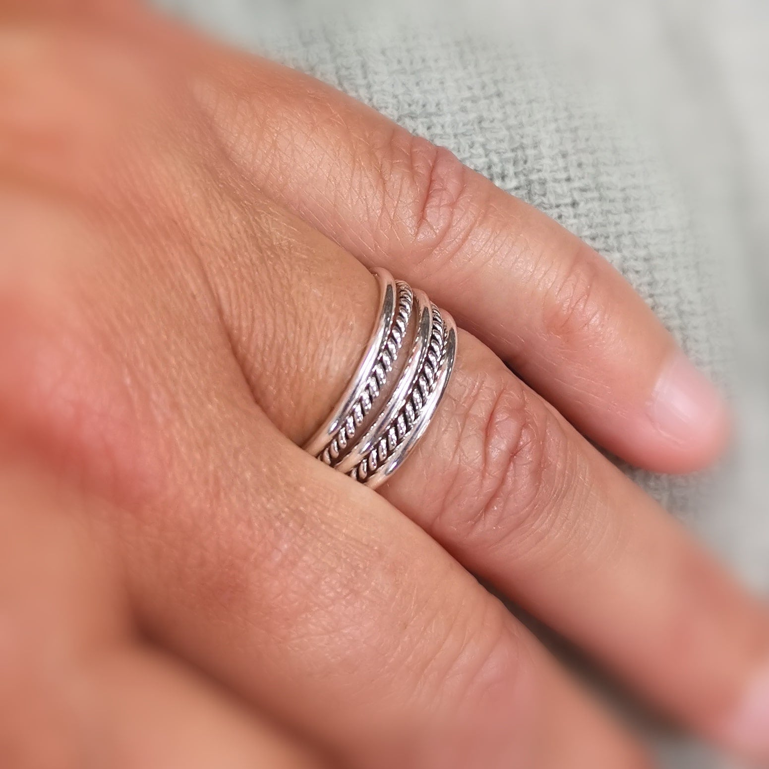 Sammelring Sterlingsilber Fingerring, Ring Größe 53