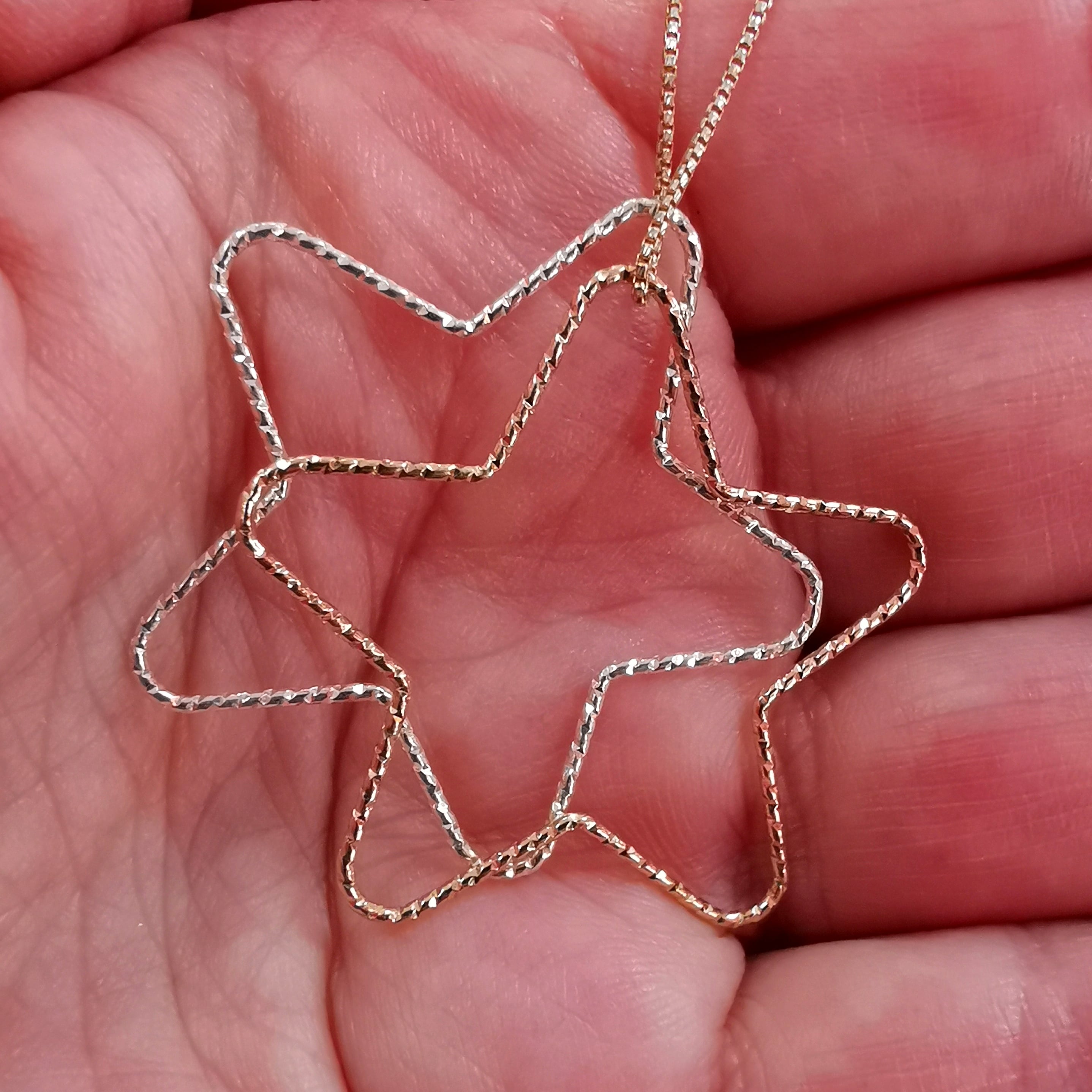 Gold Silber Glücksstern Seestern Boho Kette, Karma Krafttier Halskette #wundervoll