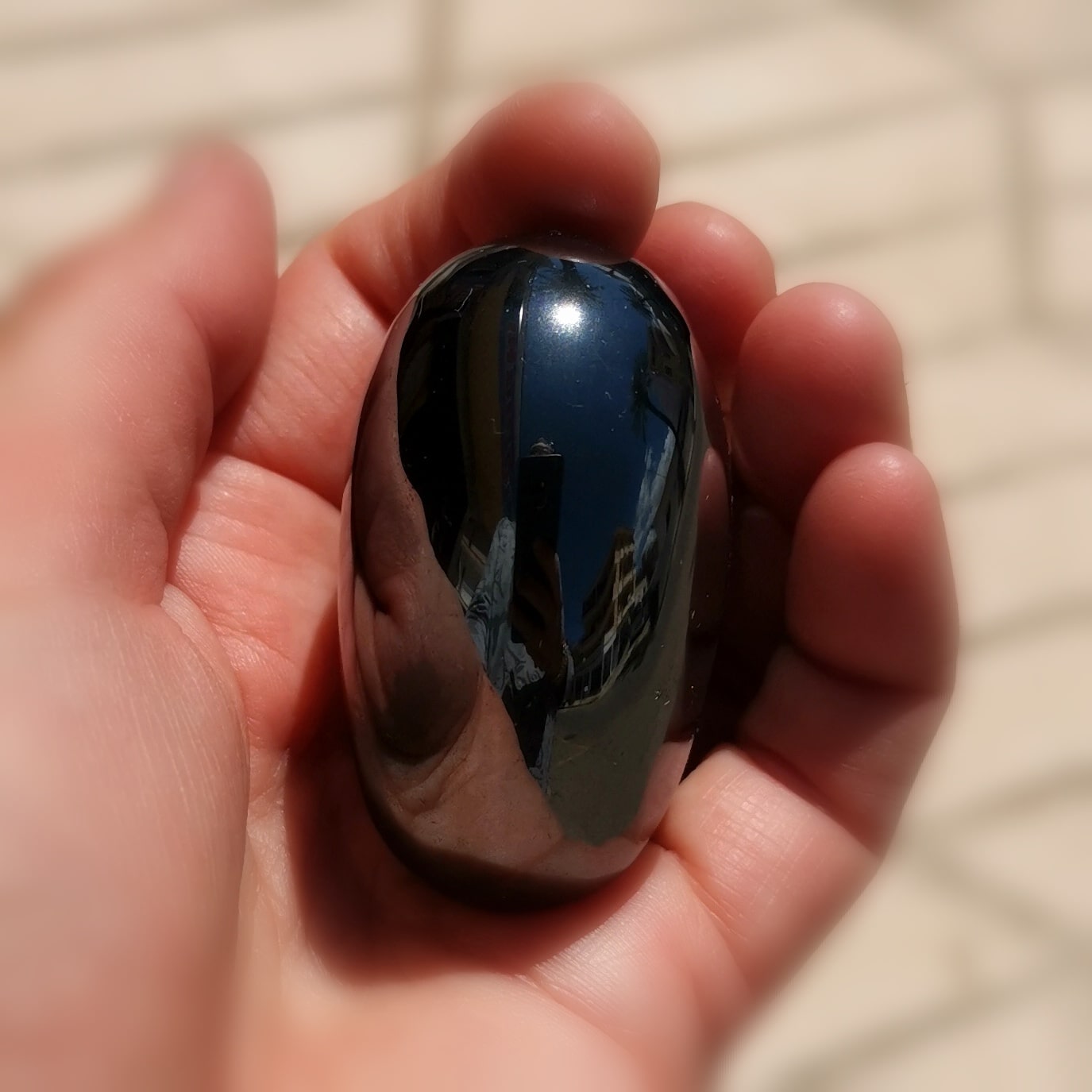 Hämatit Herz Edelstein "Spiegel", Meditation, Talisman, Heilstein #kraft und Erkenntnis
