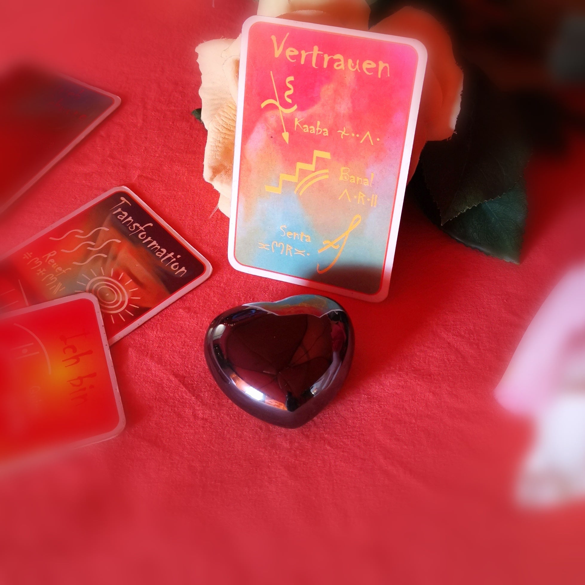 Hämatit Herz Edelstein "Spiegel", Meditation, Talisman, Heilstein #kraft und Erkenntnis