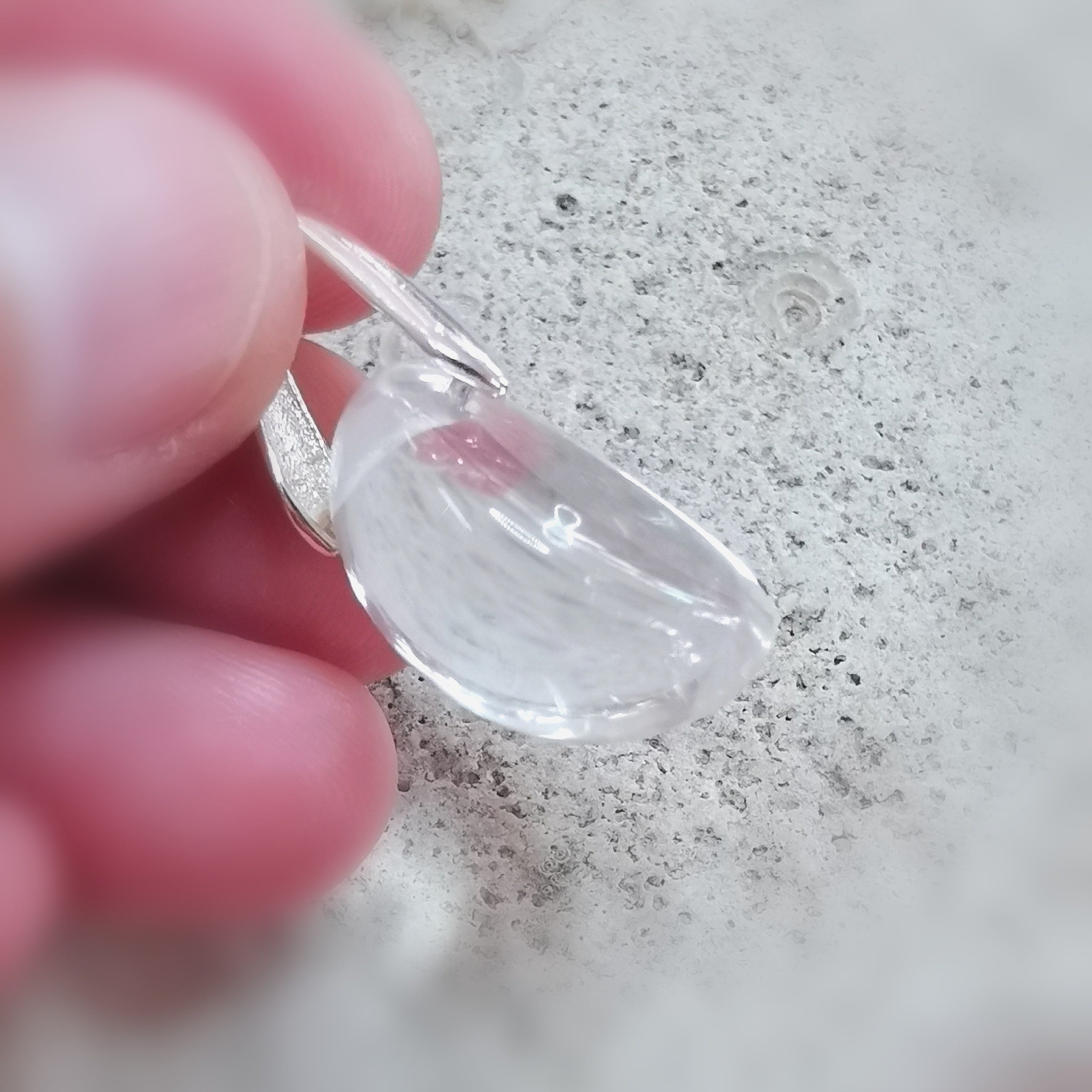 Bergkristall AA Qualität, Edelstein Sterlingsilber Design Karma Anhänger Klärung und Kraft