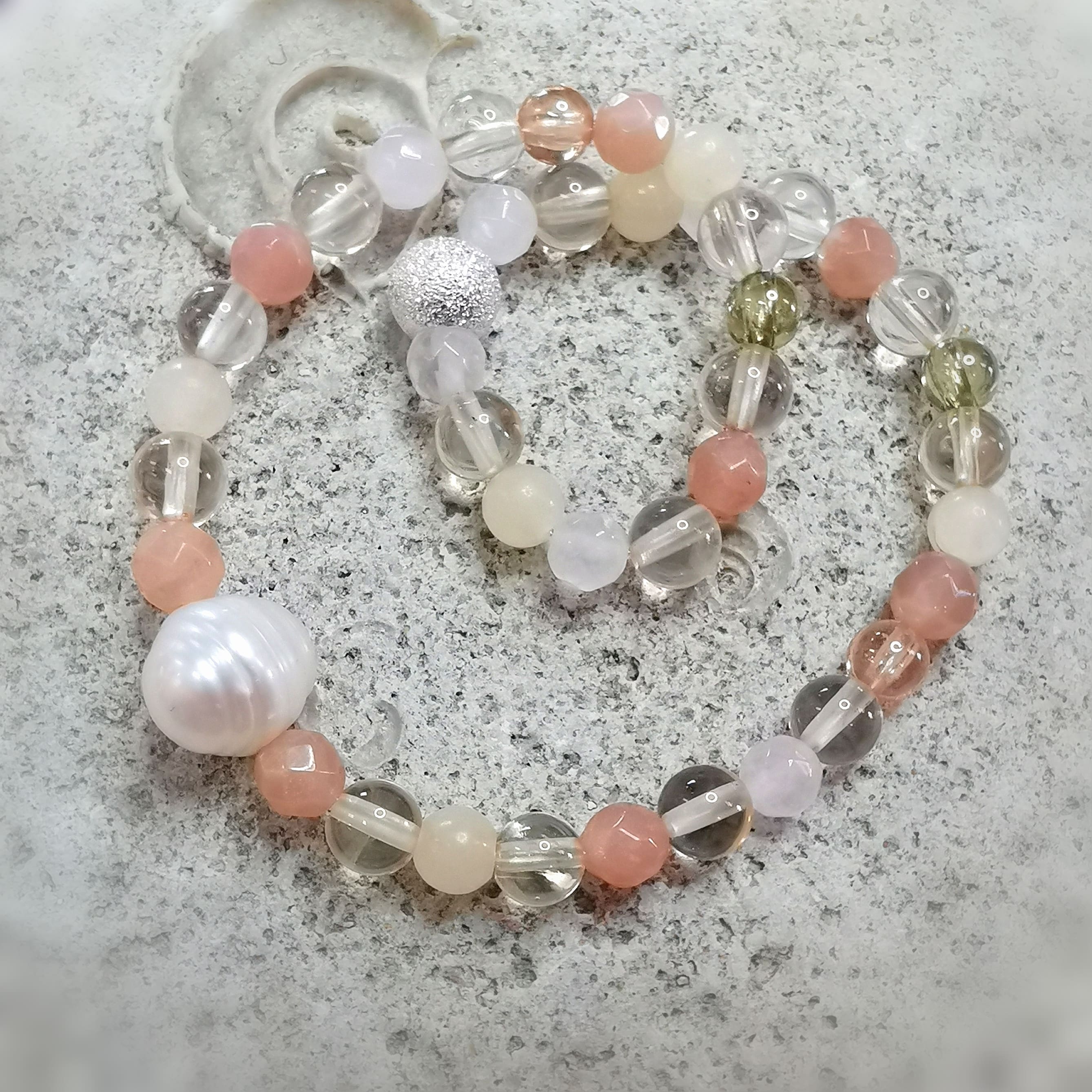 Perle Sonnenstein Citrin Calcit Design Edelstein Karma Armband, geweiht #lichtundliebe