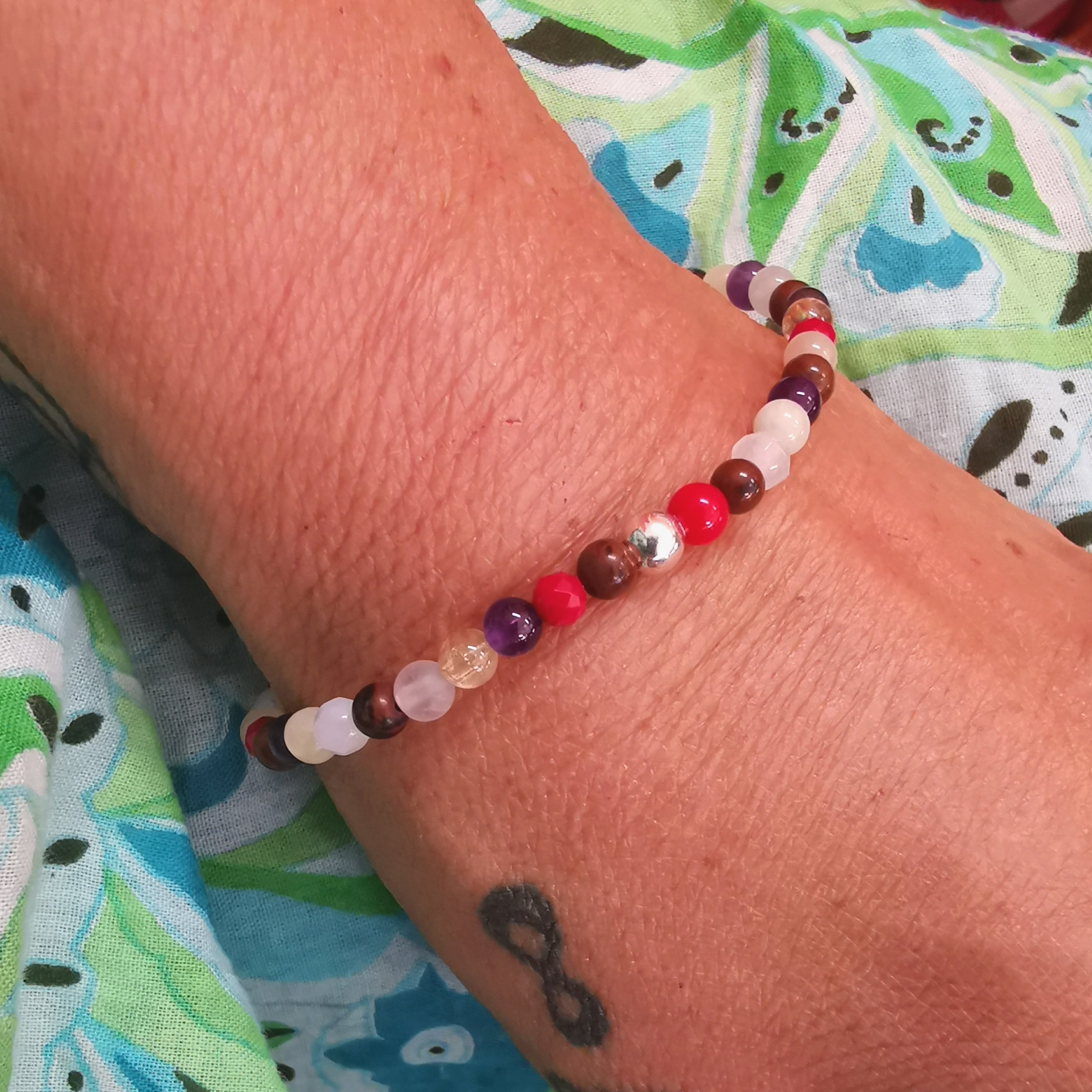 Aquamarin Amethyst Koralle, 1000 Kostbarkeiten Karma Chakra Armband, geweiht #Aurastärke