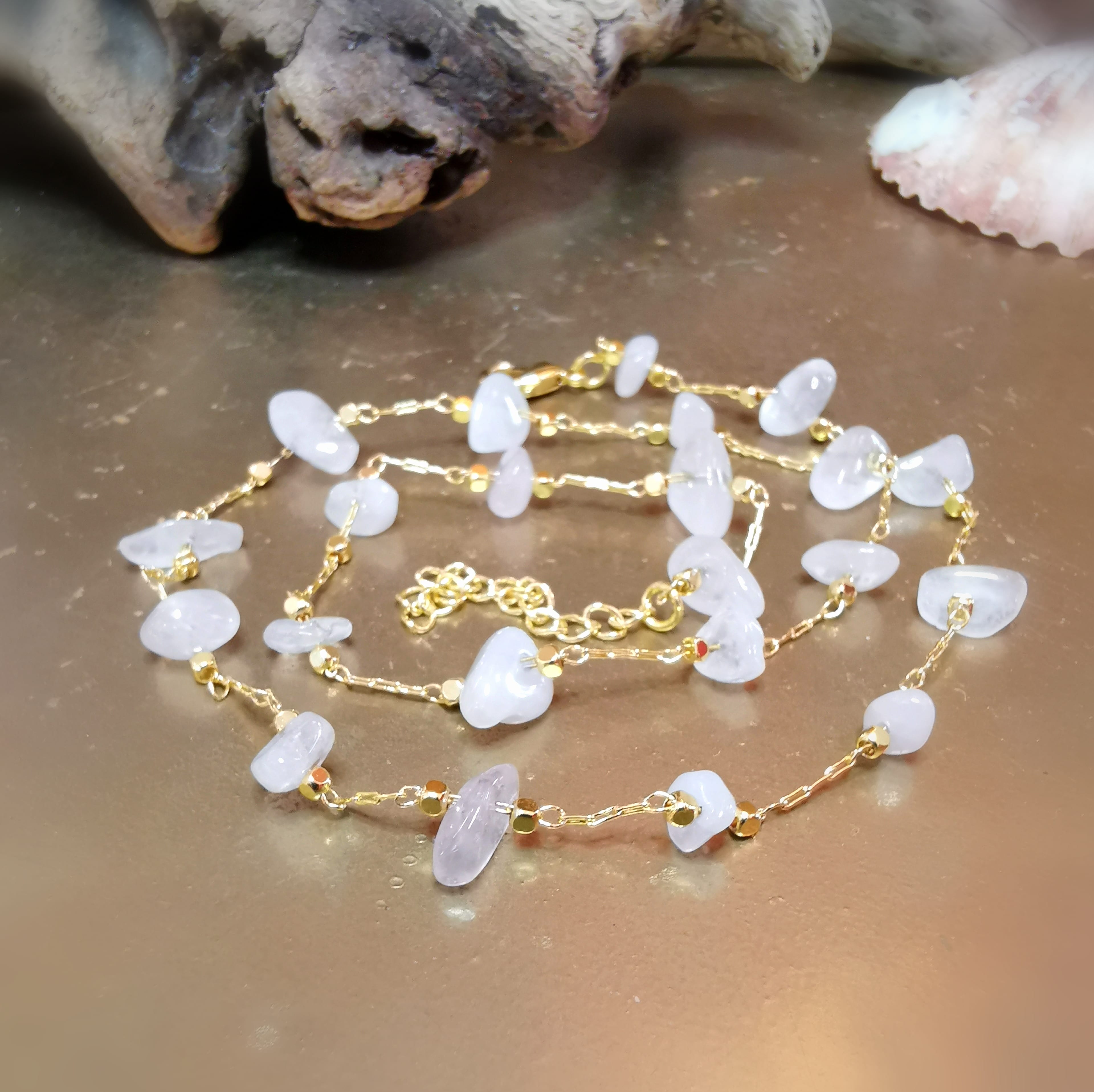 💗 Rosenquarz Chakra Edelstein-Kette – geweiht für Liebe, Herzensöffnung & das Leben in Harmonie
