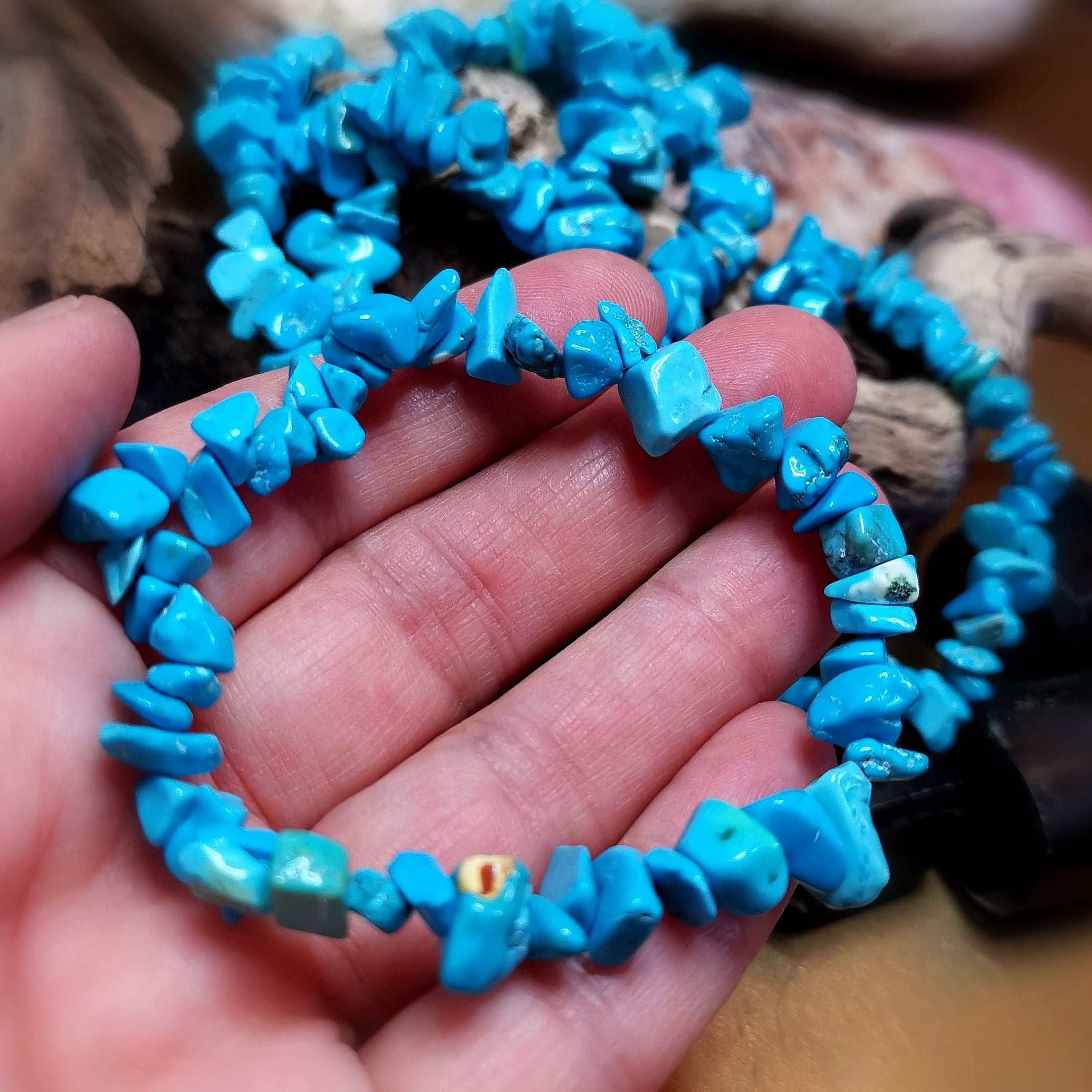 Howlith Türkis Freiform Edelstein Heilstein Armband - Leichtigkeit