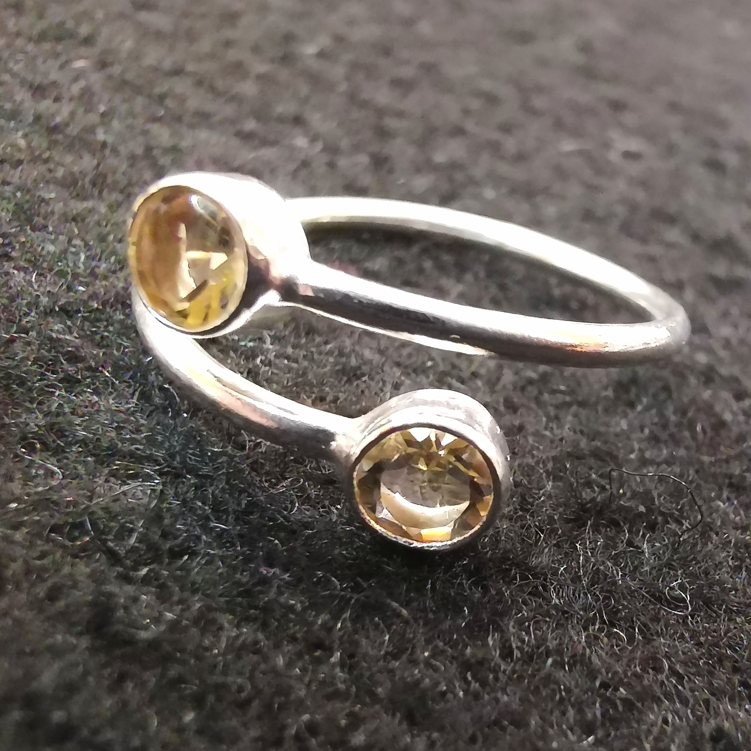Citrin Sonnenlicht Solarplexus Chakra Karma Edelstein Sterlingsilber Ring geweiht