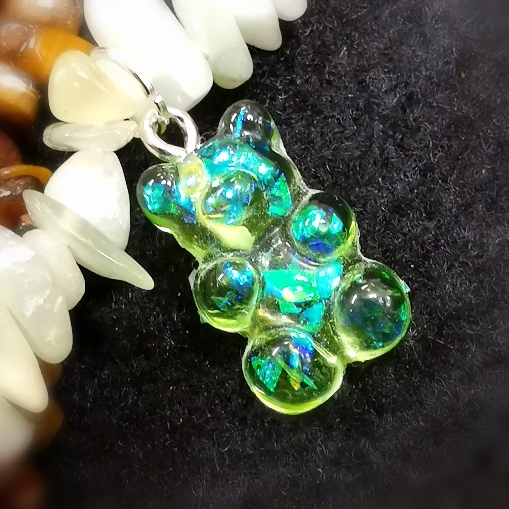 Bärchen Teddybär Glückbärchen Jade Edelstein Armband, geweiht - Harmonie
