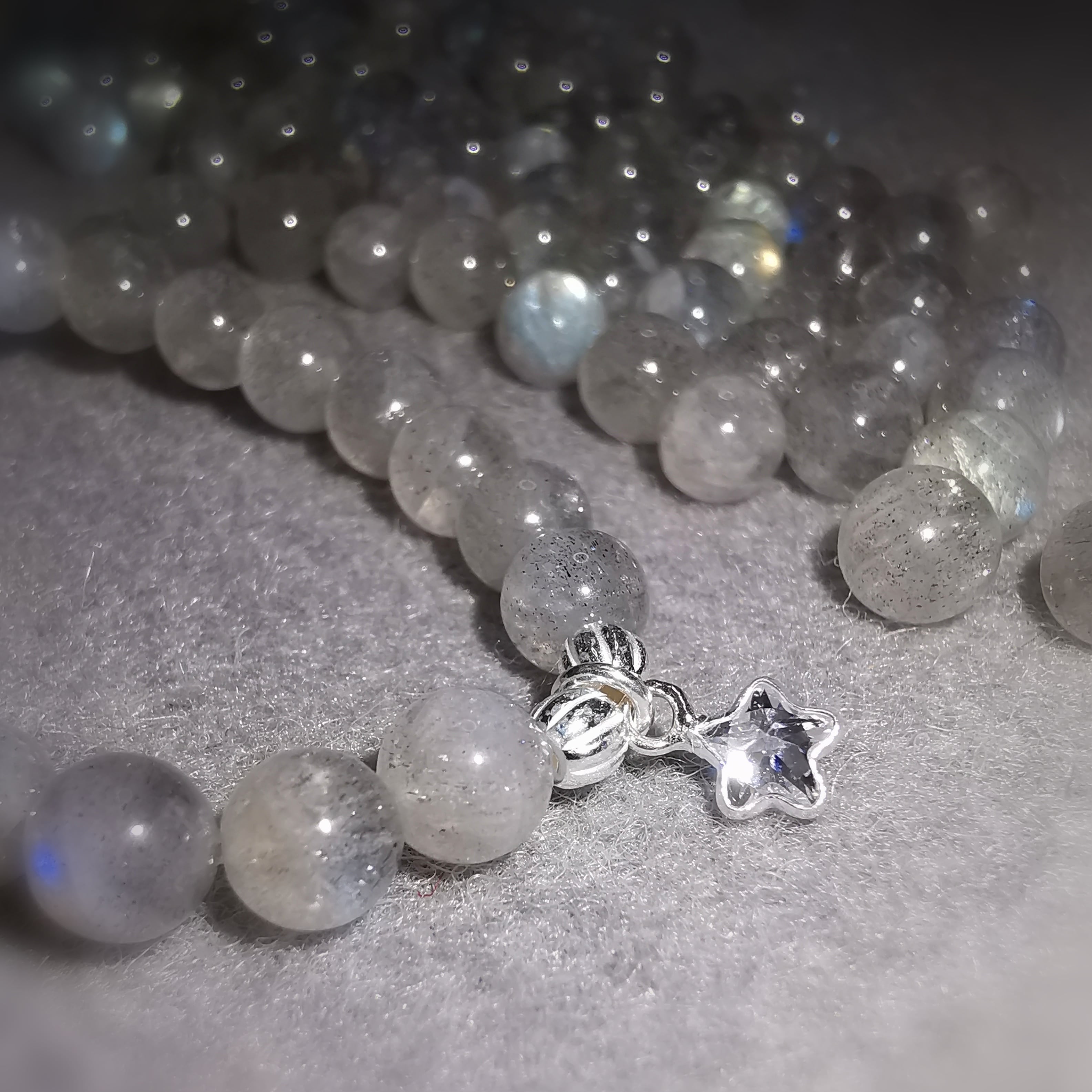 Regenbogen Labradorit Krafttier Seestern Edelstein Armband, Karma Heilstein geweiht - Heilung