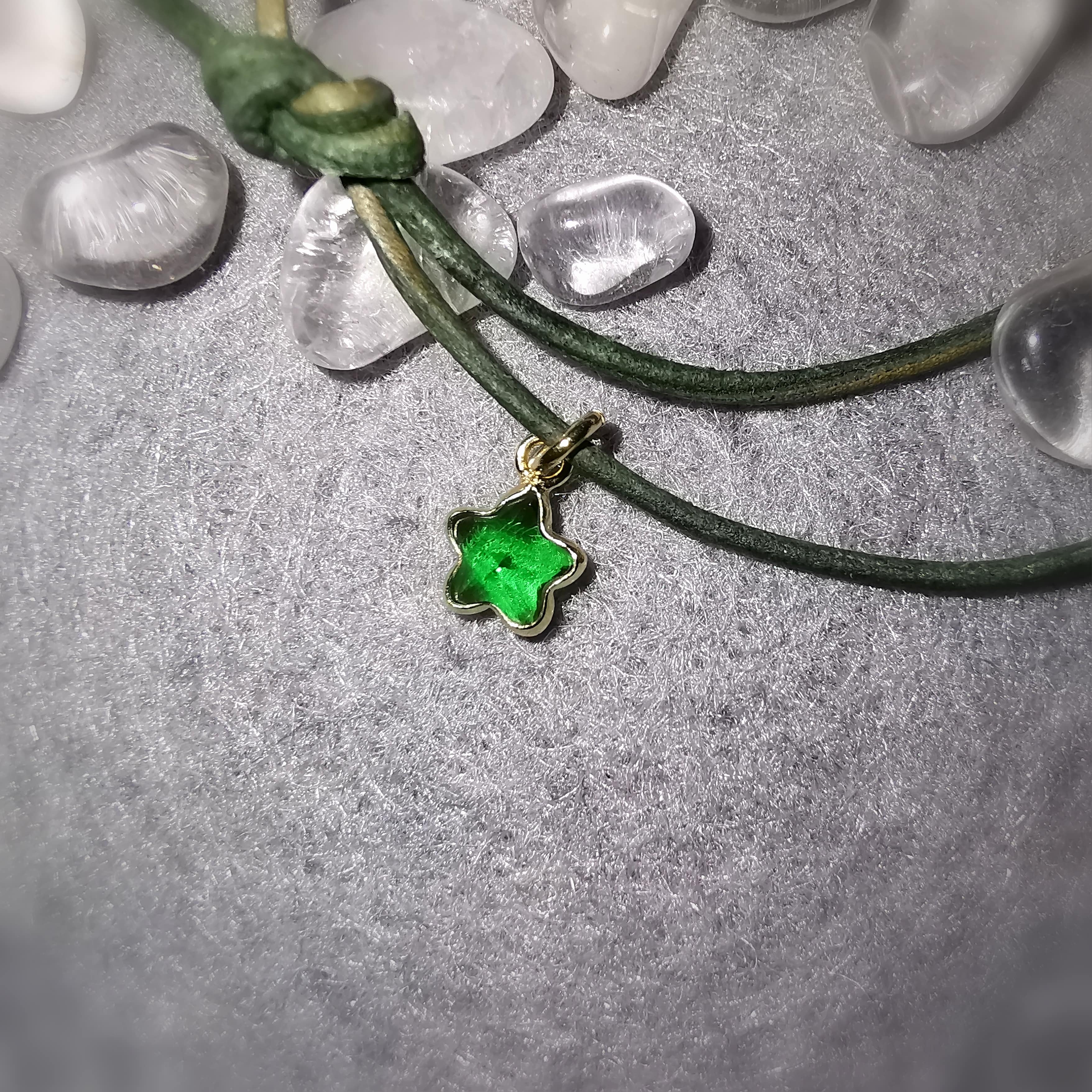 Unakit Zirkon Edelstein Muschel Krafttier Seestern Leder Karma Kette, Herz und Verstand