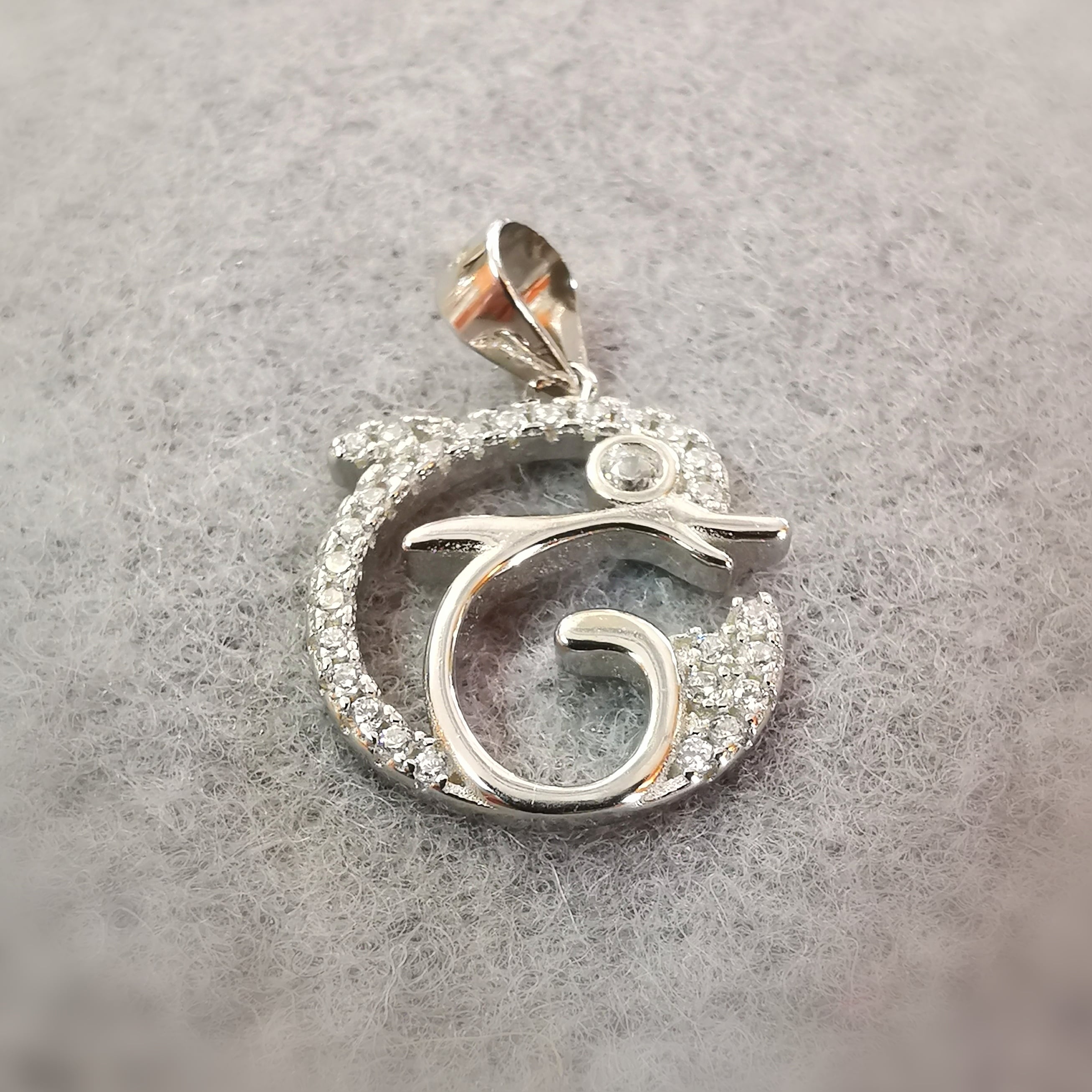 Delfin Zirkon Sterlingsilber Karma Anhänger, geweiht, Engel des Meeres, Fröhlichkeit