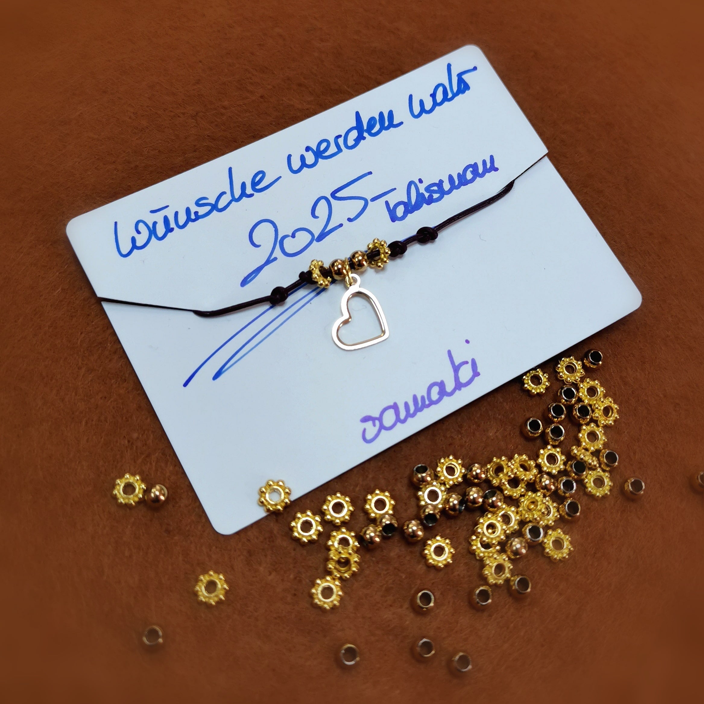 Gold Herz Armband geweiht Edelmetall Boho Bijou