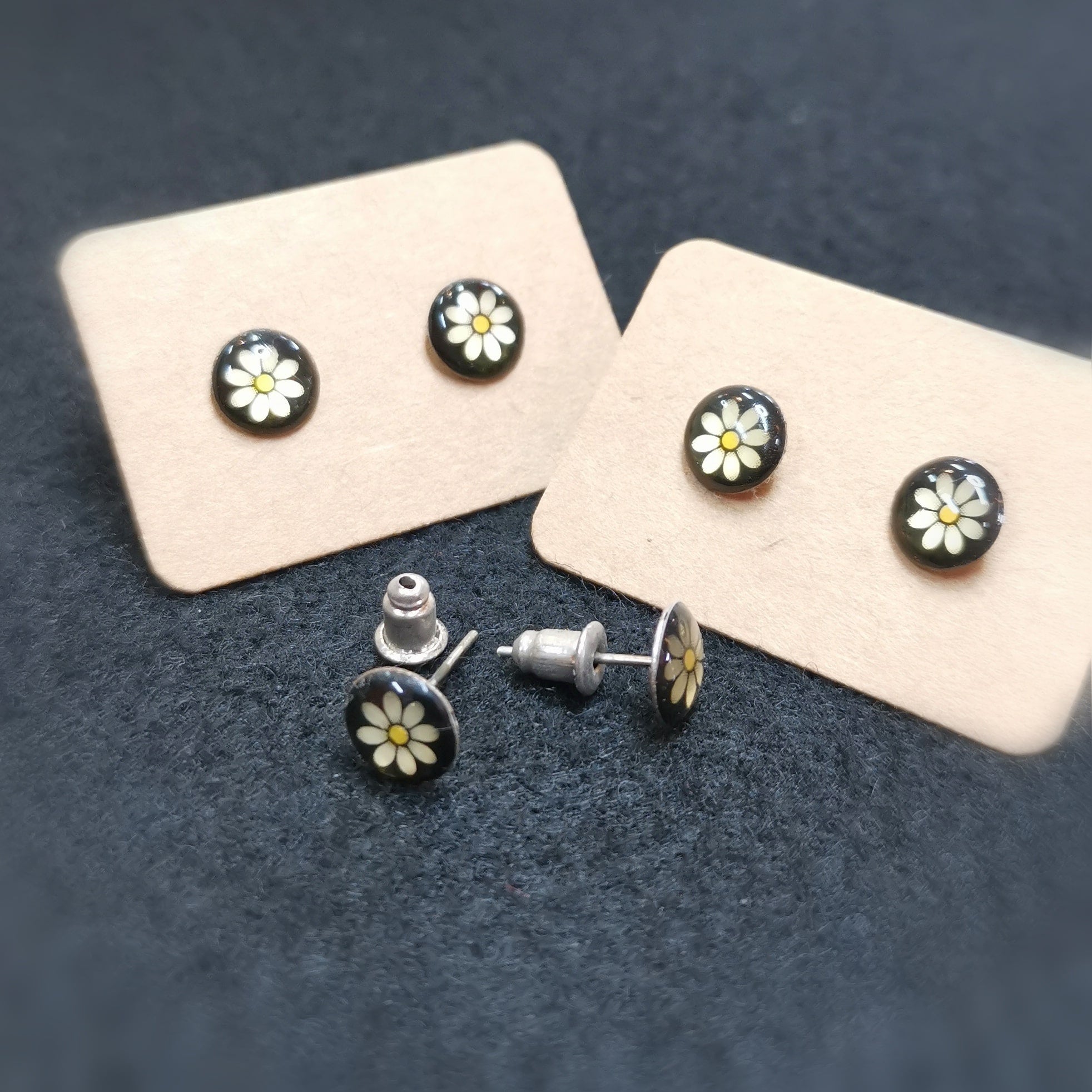 Lebensblume Blüte der Freude Ohrringe Ohrstecker Sterlingsilber Kunstharz