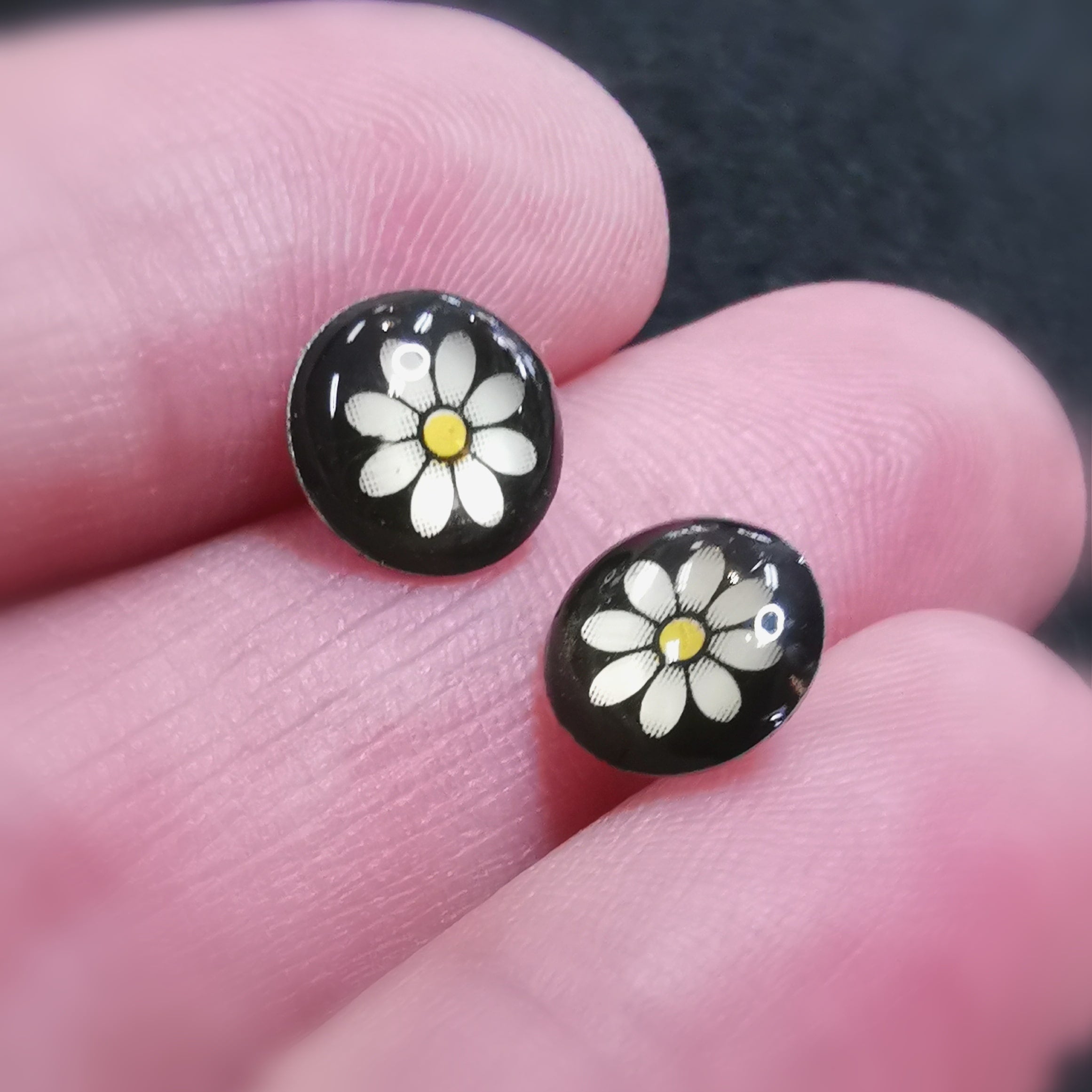 Lebensblume Blüte der Freude Ohrringe Ohrstecker Sterlingsilber Kunstharz
