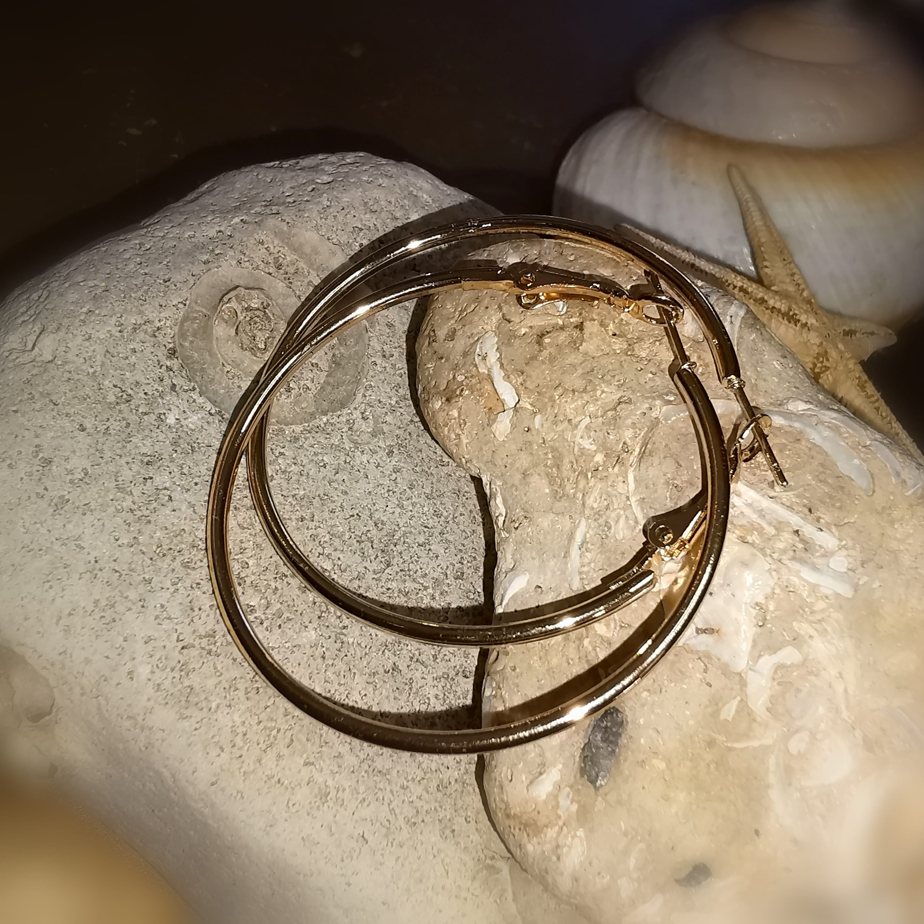 Aros criollos Boho Hoops en acero inoxidable dorado antialérgico - Celebro la vida – salvaje, libre