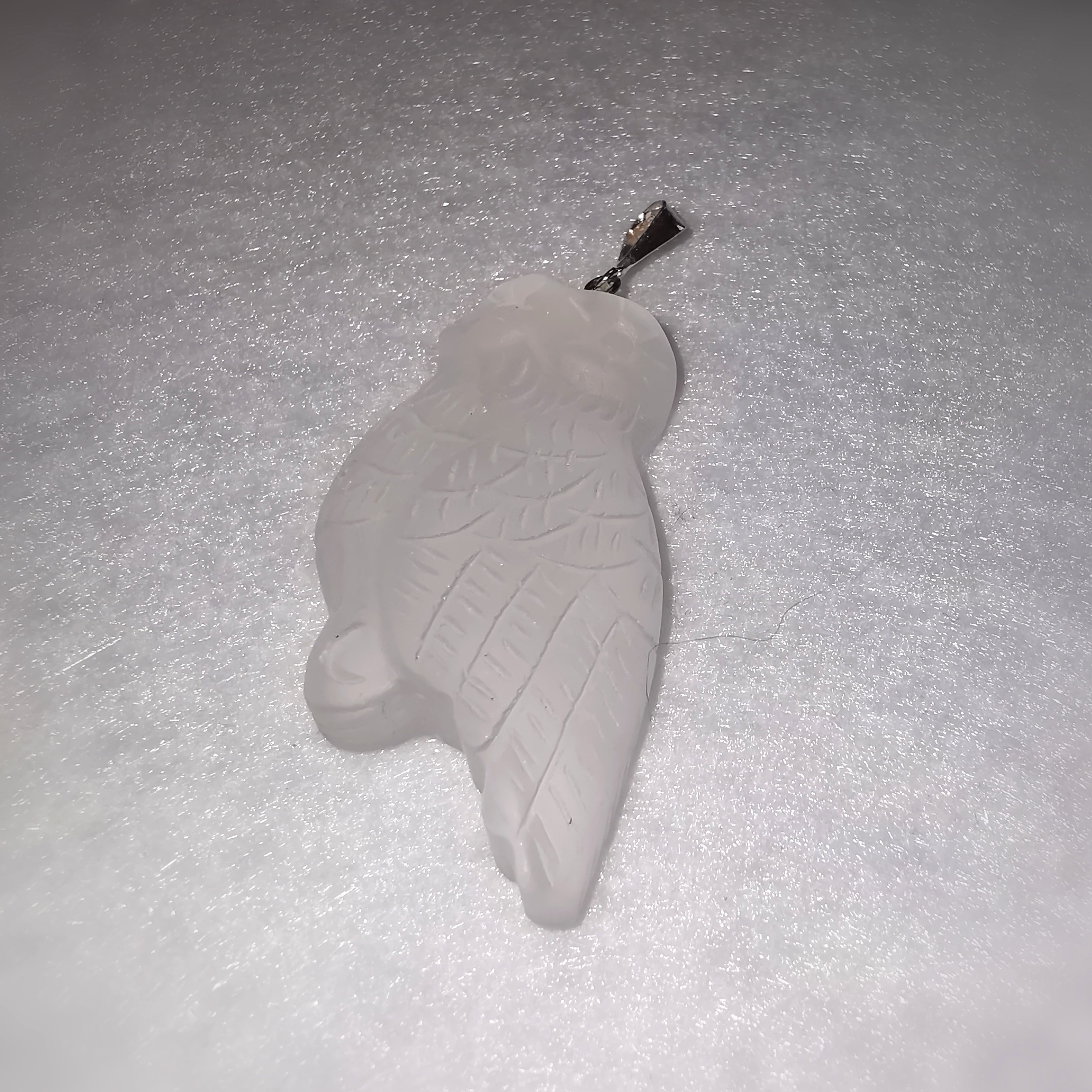 🦉 Eule - weises Krafttier, Karma Kette Leder Bergkristall Sterlingsilber, Vertrauen und Intuition