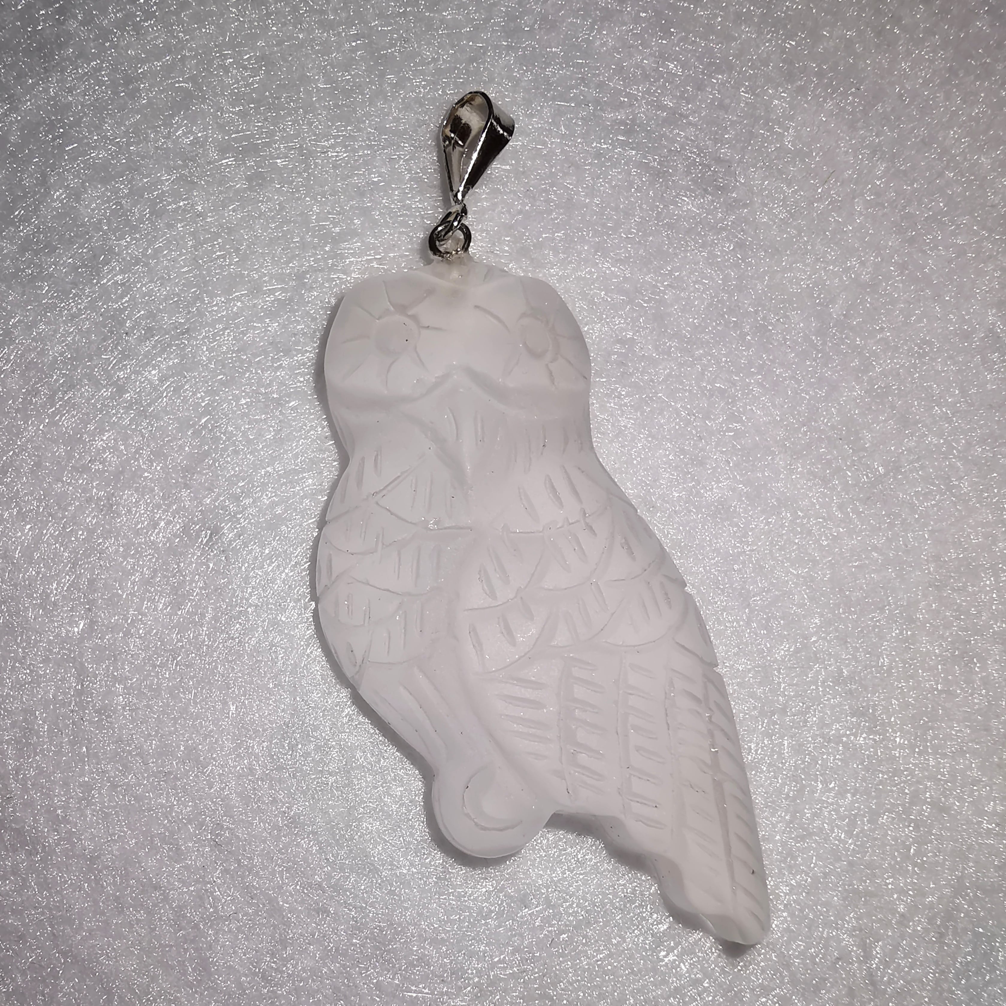 🦉 Eule - weises Krafttier, Karma Kette Leder Bergkristall Sterlingsilber, Vertrauen und Intuition