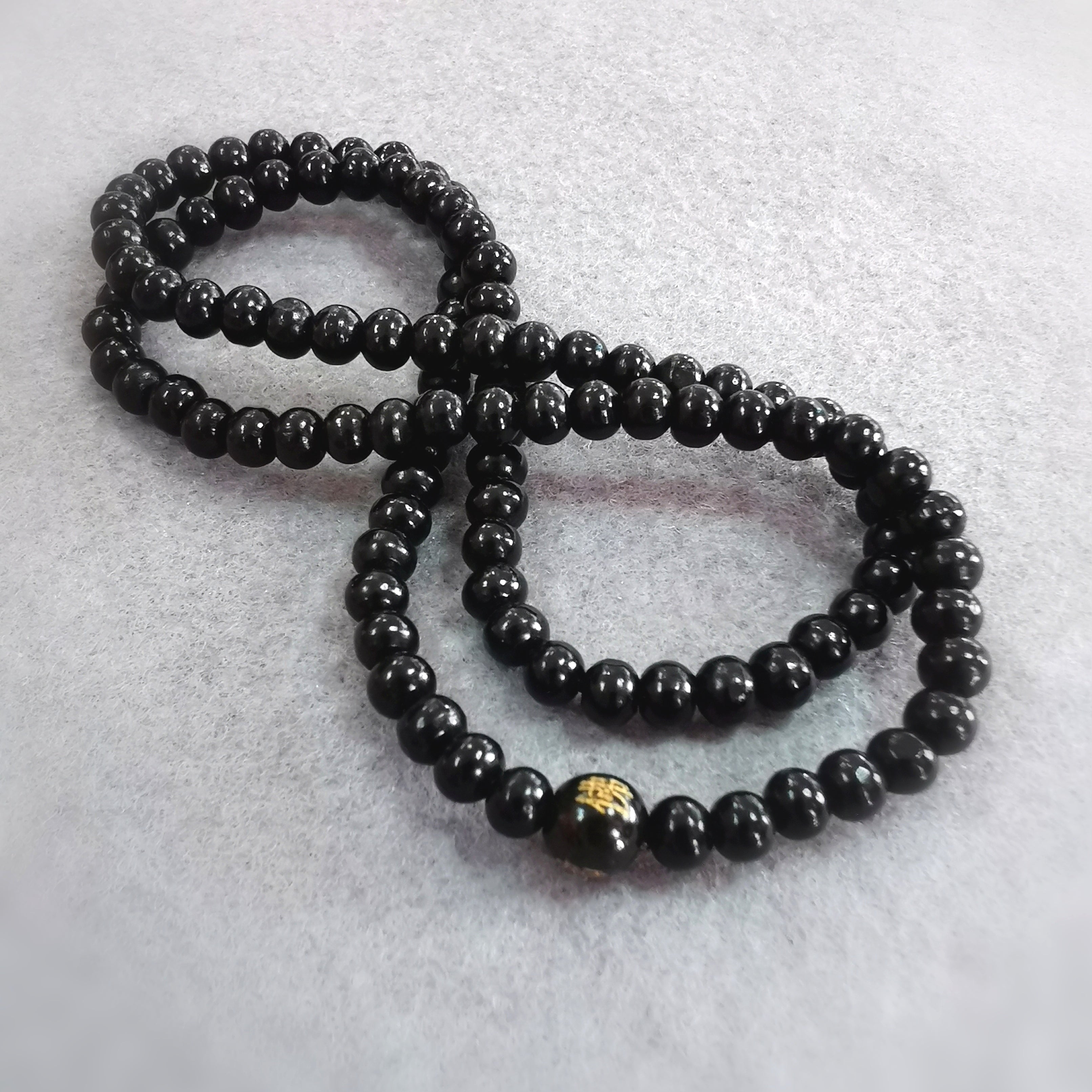 🙏 Mala Holz, schwarz, Armband und Kette, Wurzelchakra Kraft und Schutz