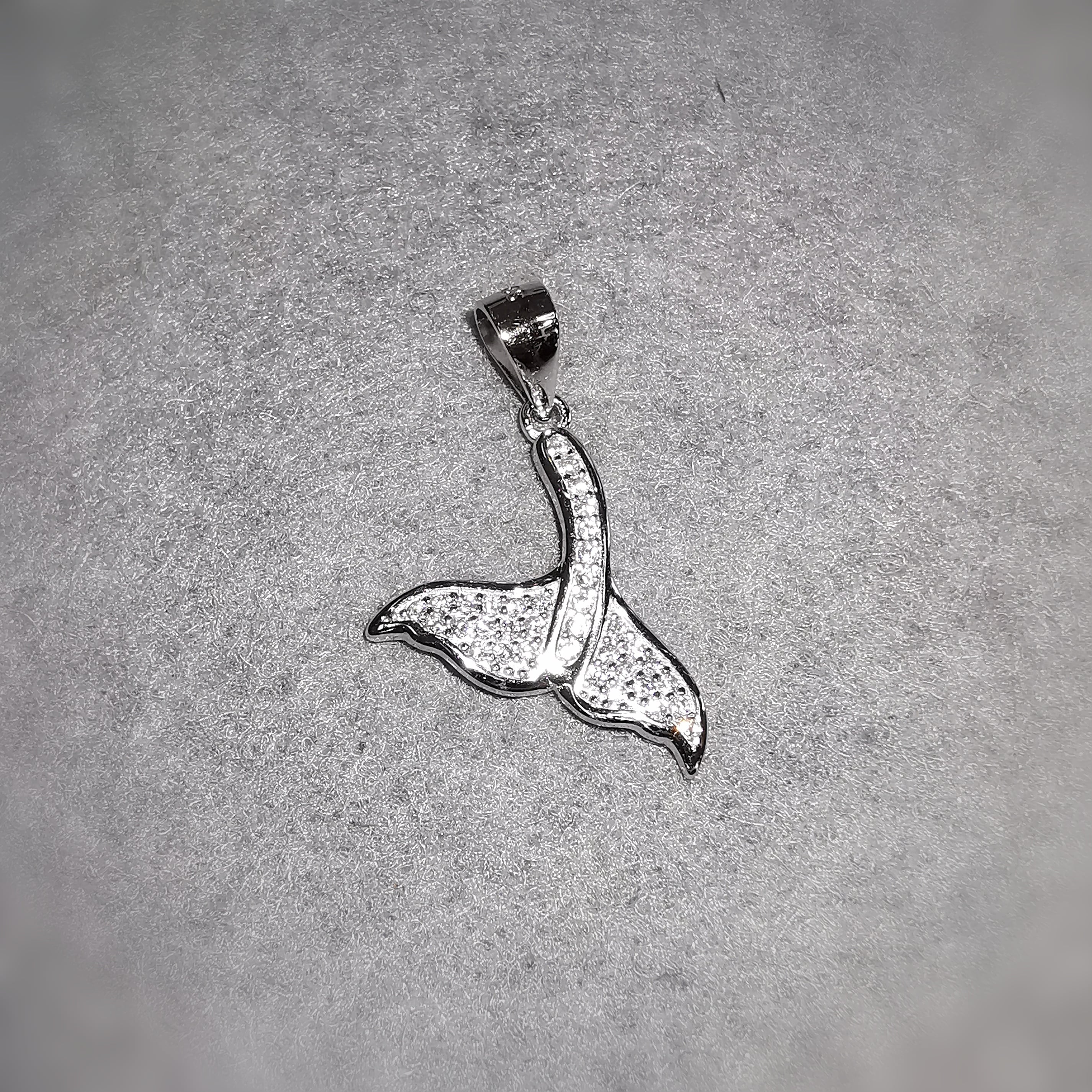 🐋 Walflossen Zirkon Sterlingsilber, Seelentier Karma Anhänger, spirituelles Wissen