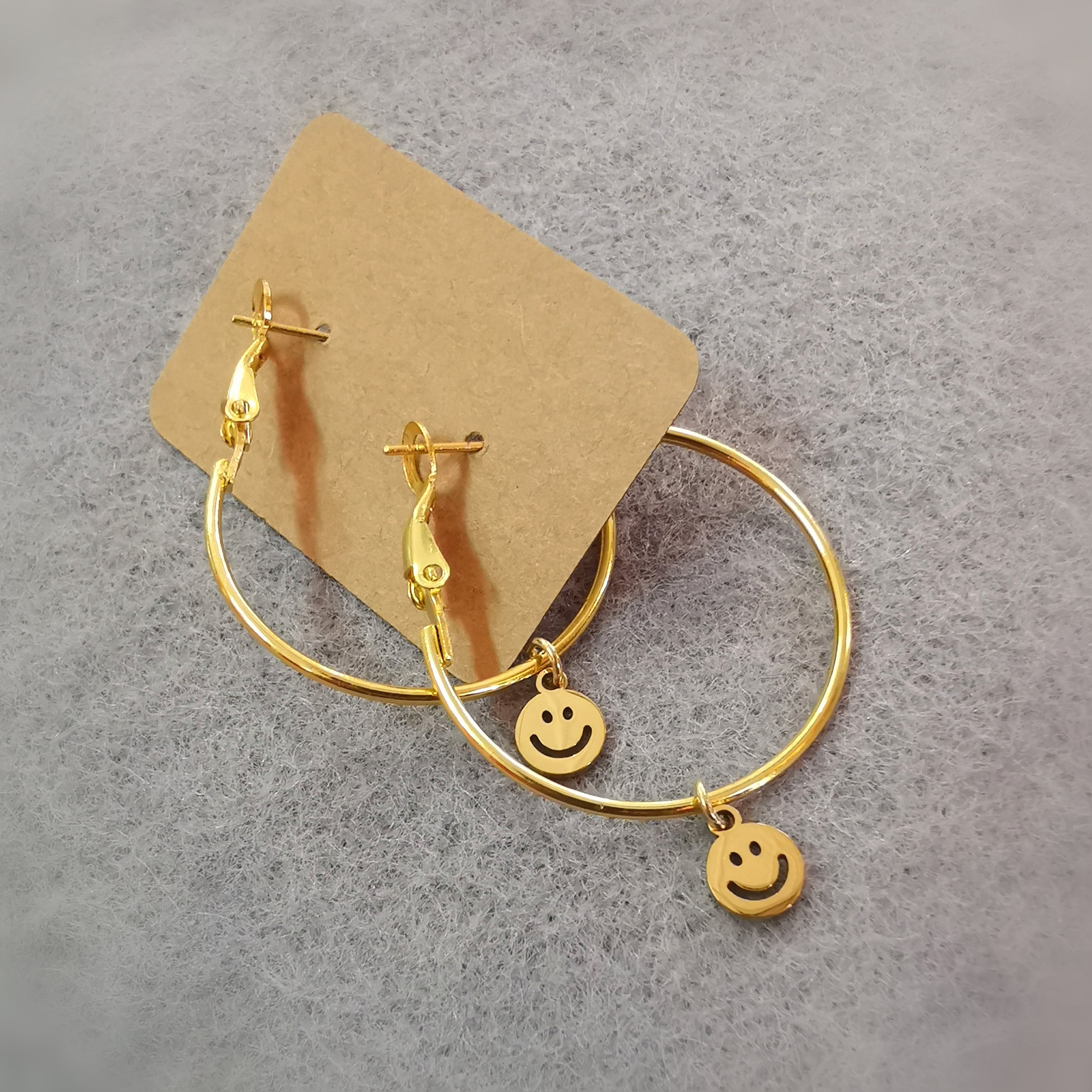 🌞 Smiley Boho Hoops goldfarben 3 cm – pure Lebensfreude & Herzenswärme