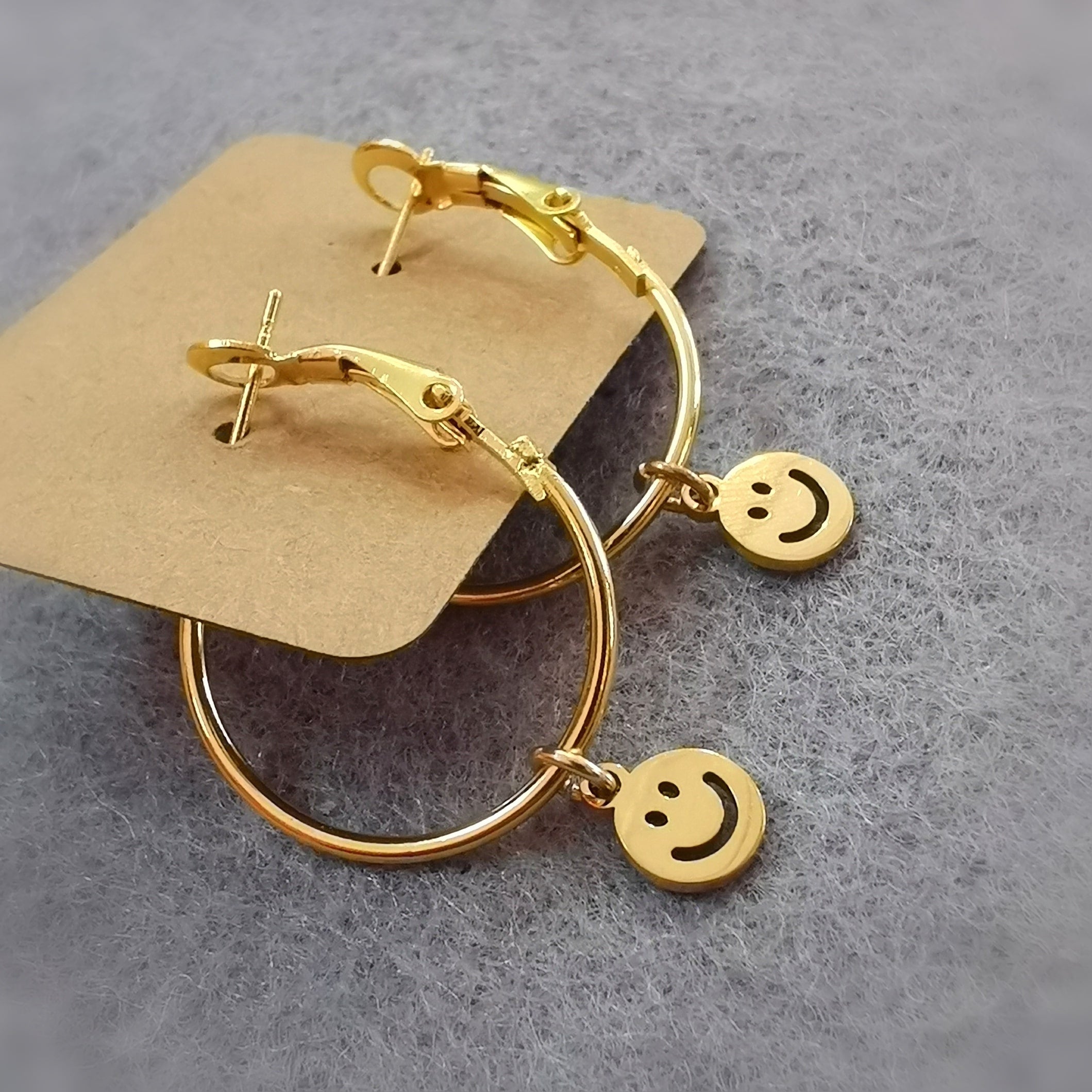 🌞 Smiley Boho Hoops gold-colored 2 cm – pure joy of life & warmth of heart