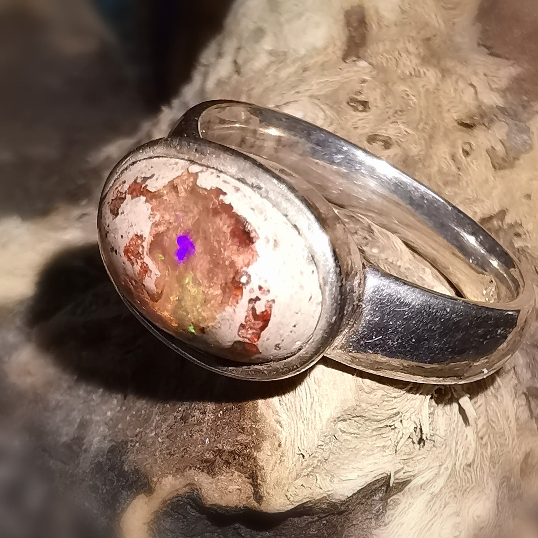 🔥 Feueropal Edelstein Ring Größe 57 – geweiht für Lebensfreude & Sinnlichkeit