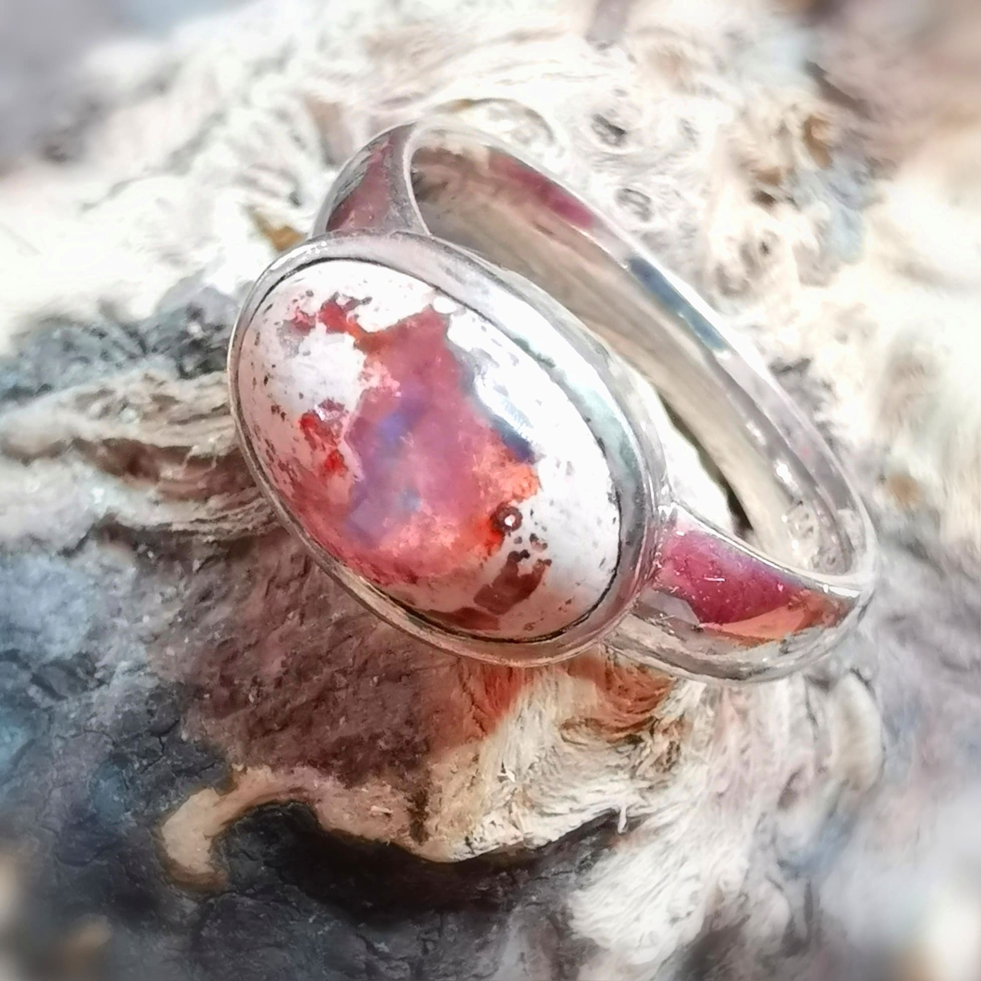 🔥 Feueropal Edelstein Ring Größe 57 – geweiht für Lebensfreude & Sinnlichkeit
