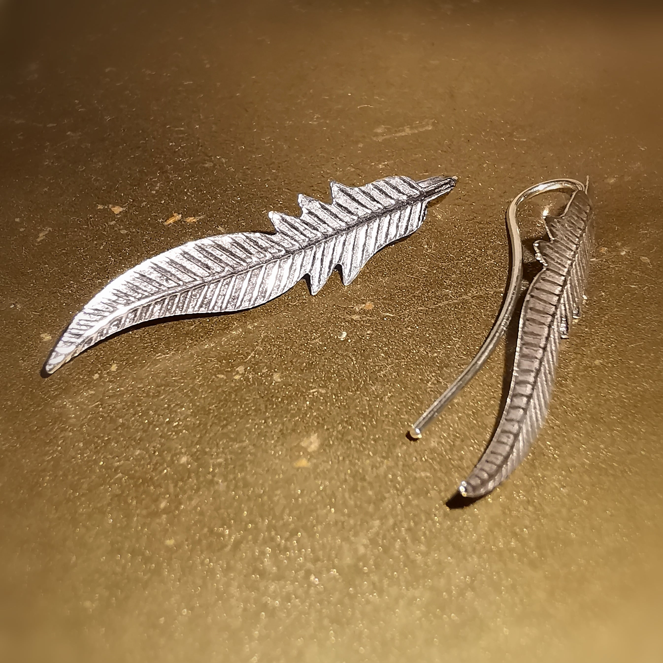 ✨ Design Feder Ohrringe Sterlingsilber – geweiht für Licht & Leichtigkeit