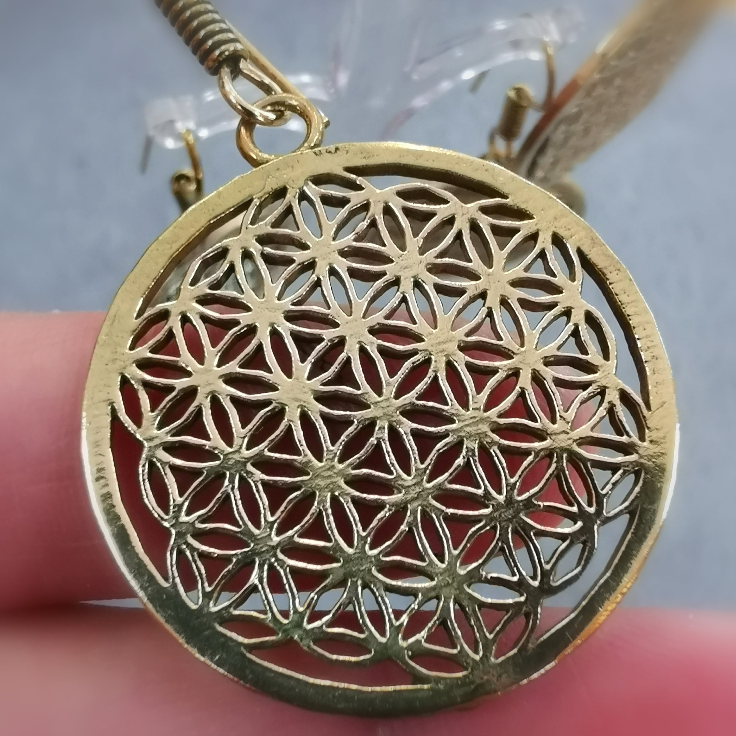 Lebensblume Boho Ohrringe goldfarben, Edelstahl antiallergen – Harmonie, Schutz & lichtvolle Ausstrahlung