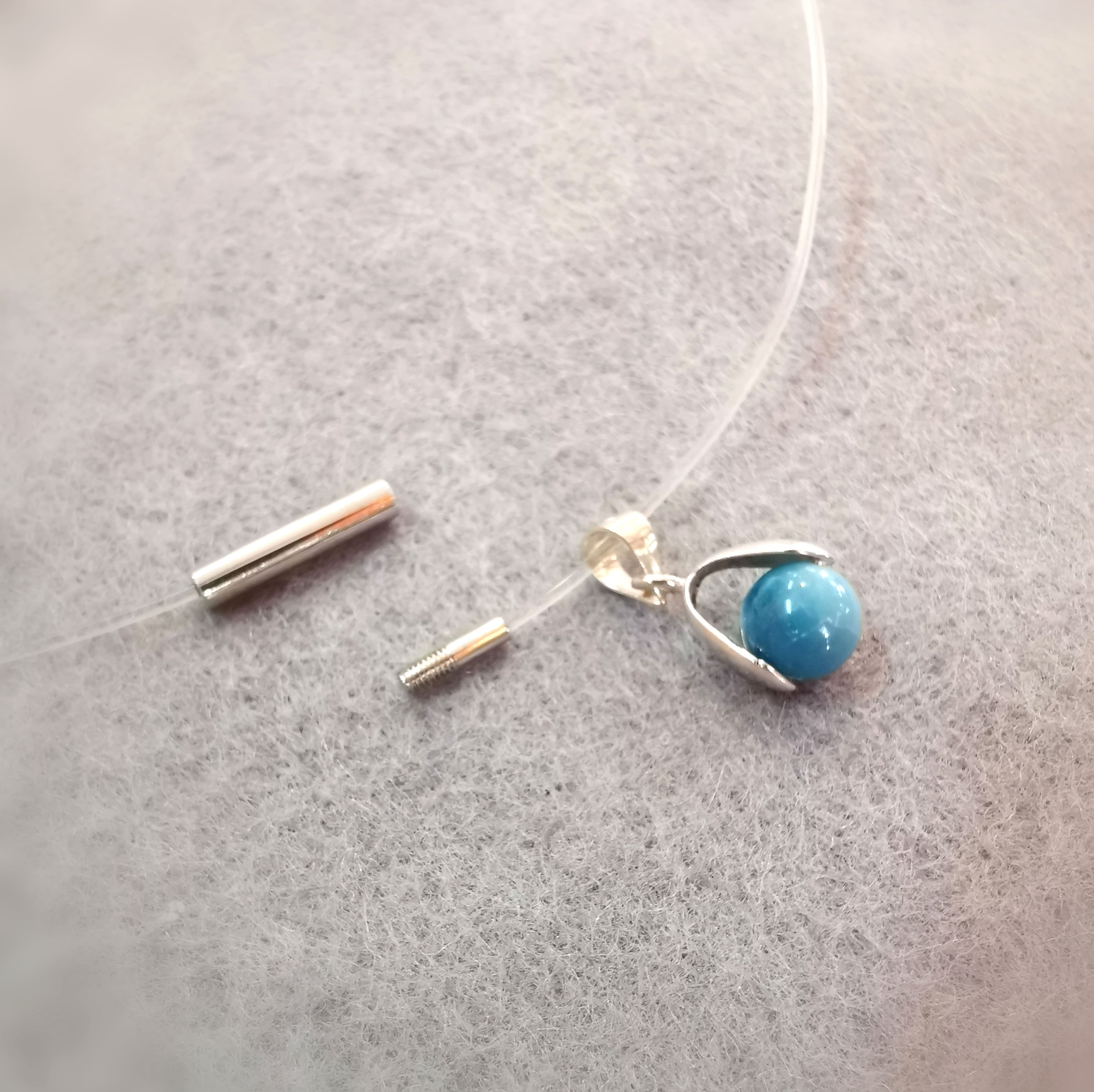 🌊 Larimar gemstone karma necklace floating - trust in life