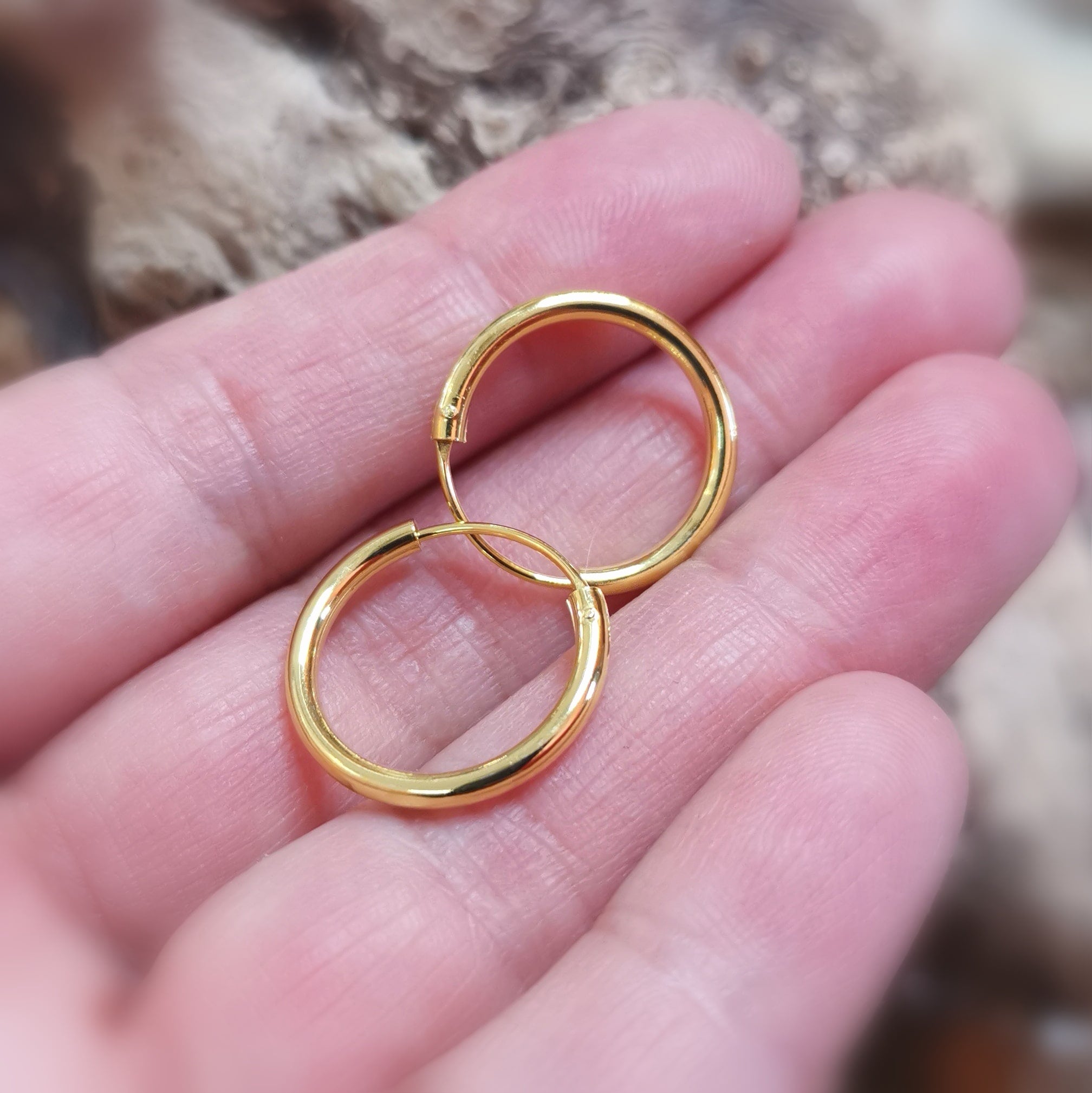 ✨ Goldene Hoops Creolen 20 mm – edler Hippie Ohrschmuck