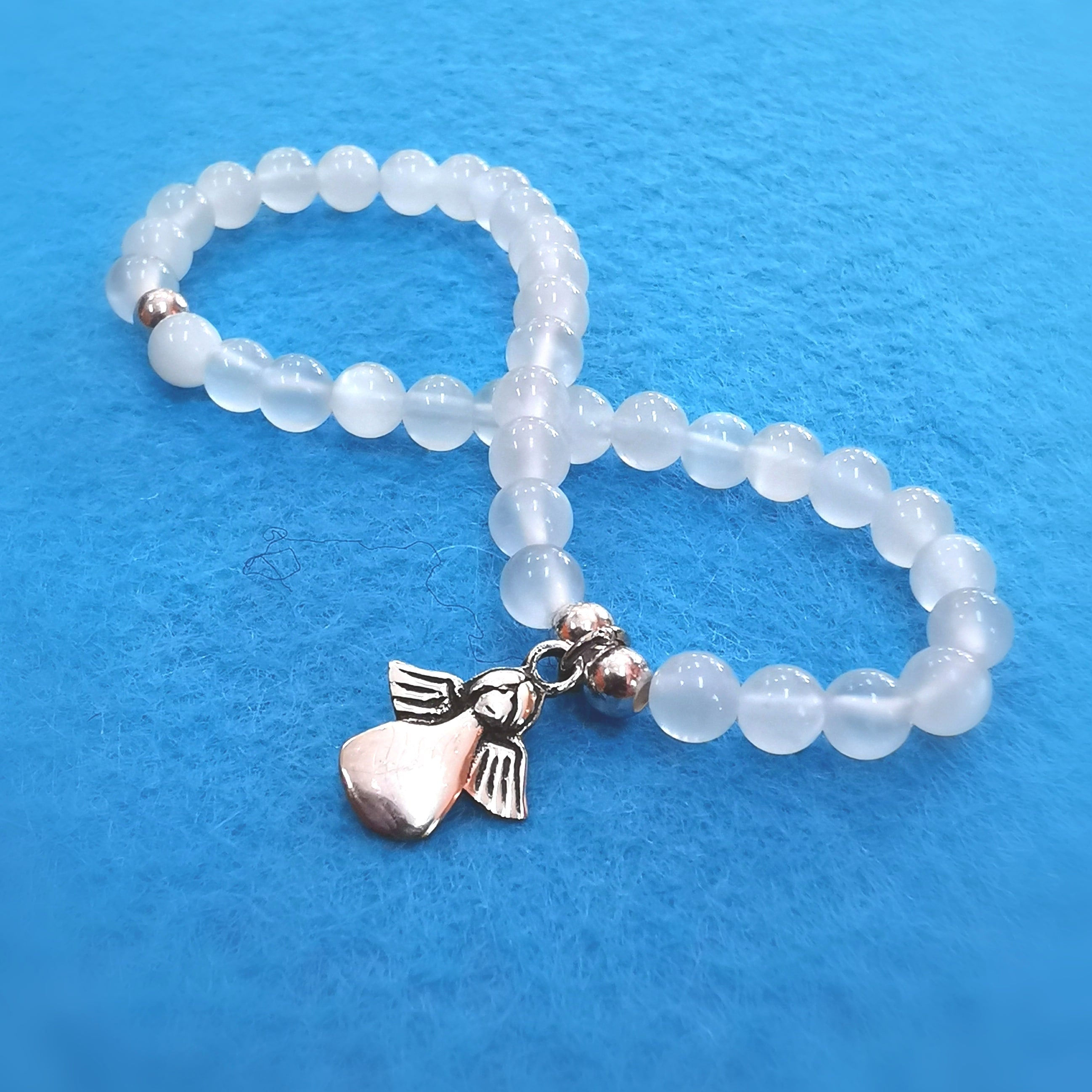 happy little angel Engel Mondstein Edelstein Karma Armband – geweiht, Karma Schmuck