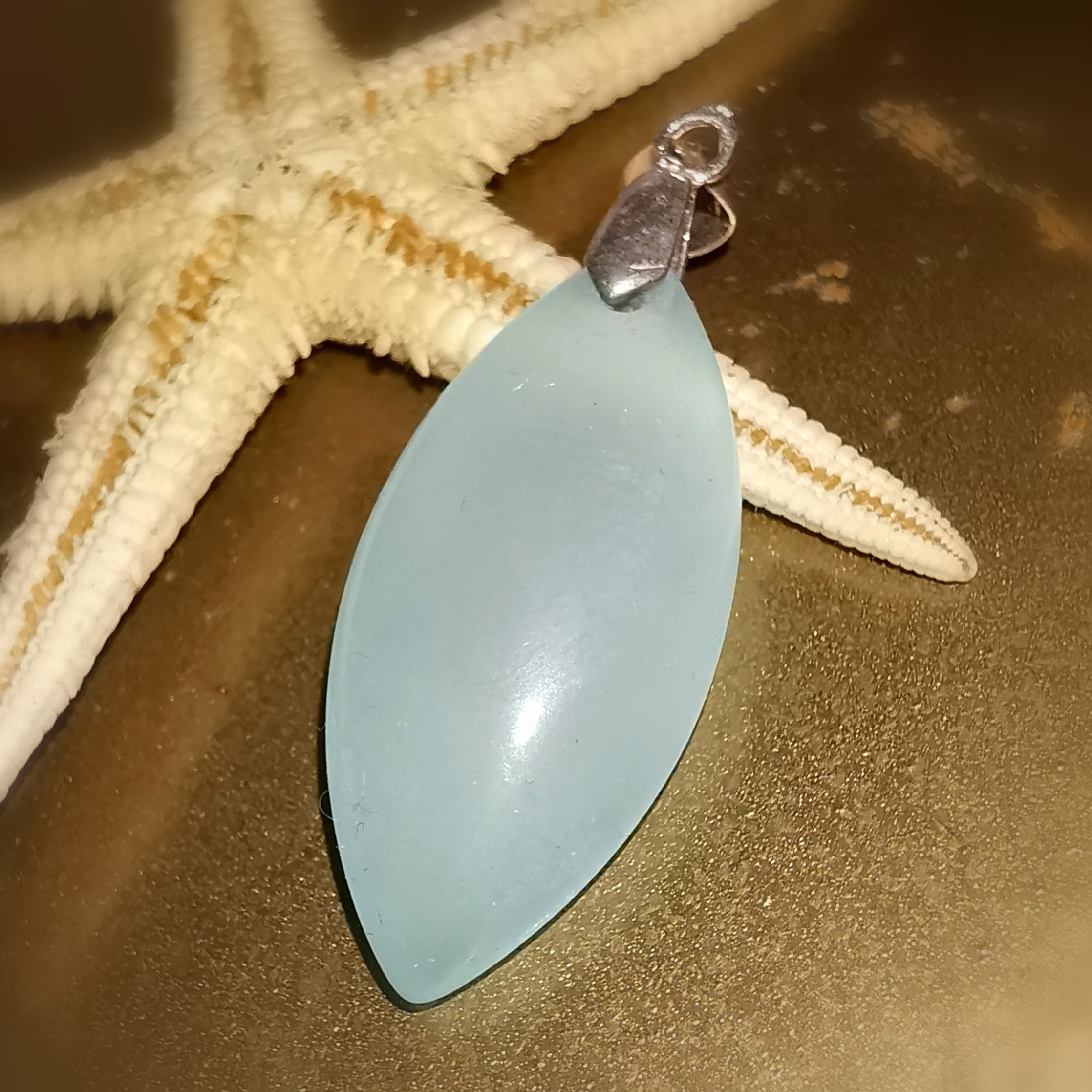💧 Aqua Aura Edelstein Anhänger – Heilstein in Silberfassung, Karmaerlösung & Neuanfang