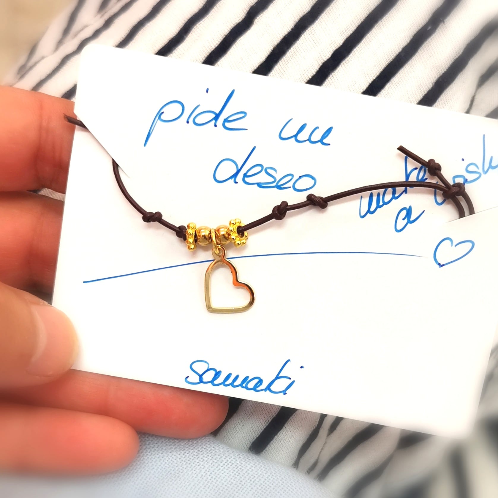 💛 Gold Herz Karma Armband – geweiht, Talisman für Liebe & Lebensfreude