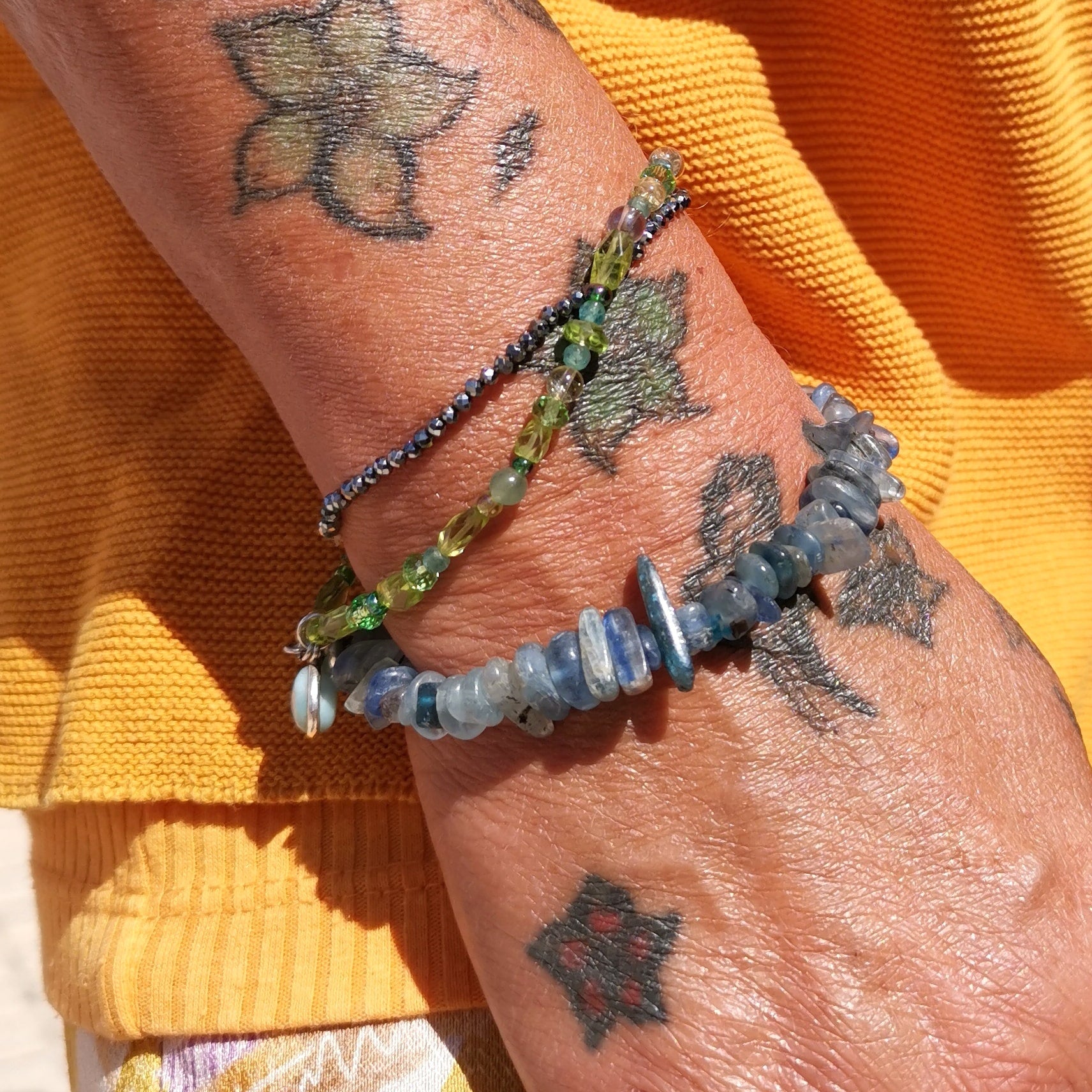 Kyanit Disthen Edelstein Armband Freiform – Entschlossenheit & Gelassenheit