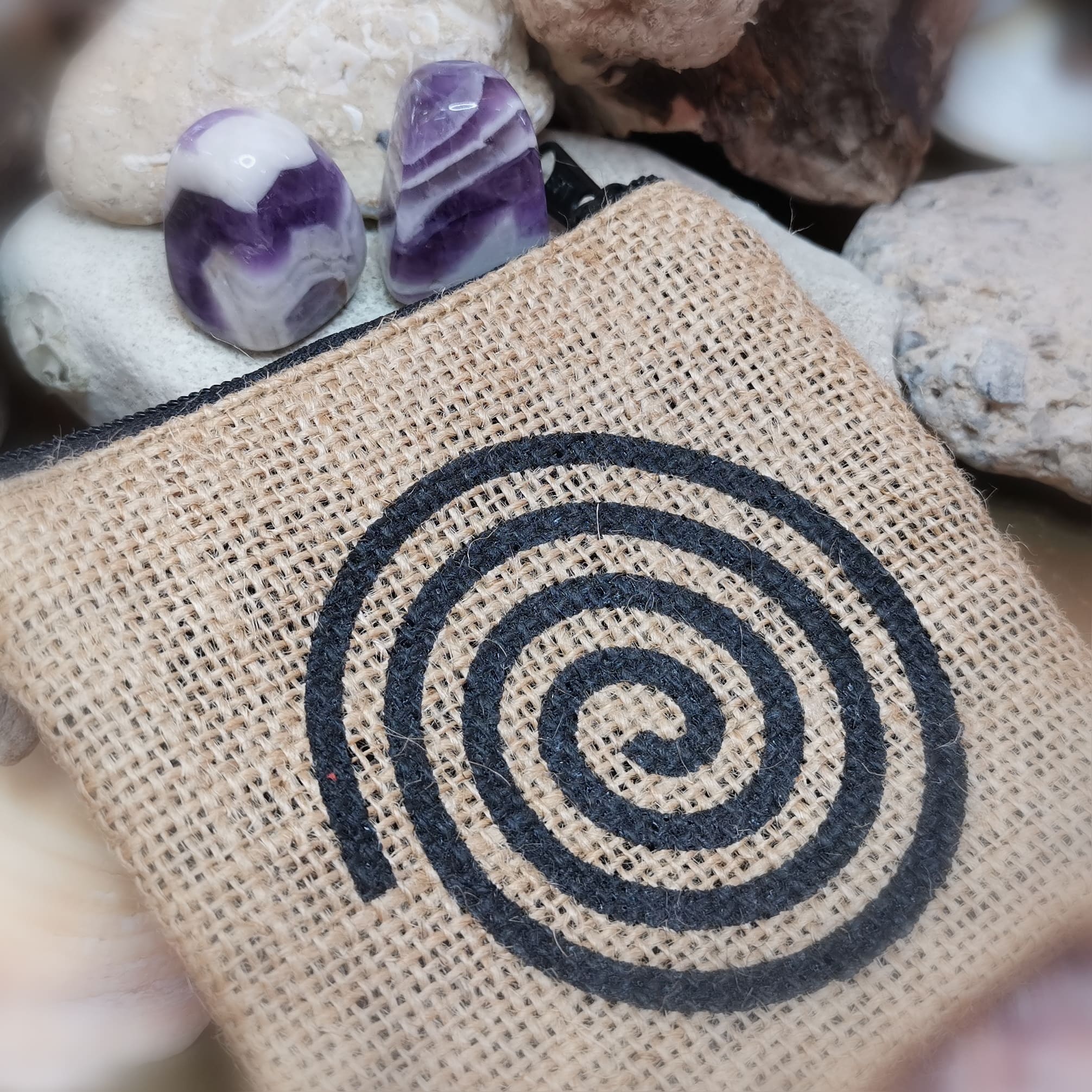 💜 Reiki Chevron Amethyst Edelstein Geschenk Set – Klarheit, Frieden & Intuition