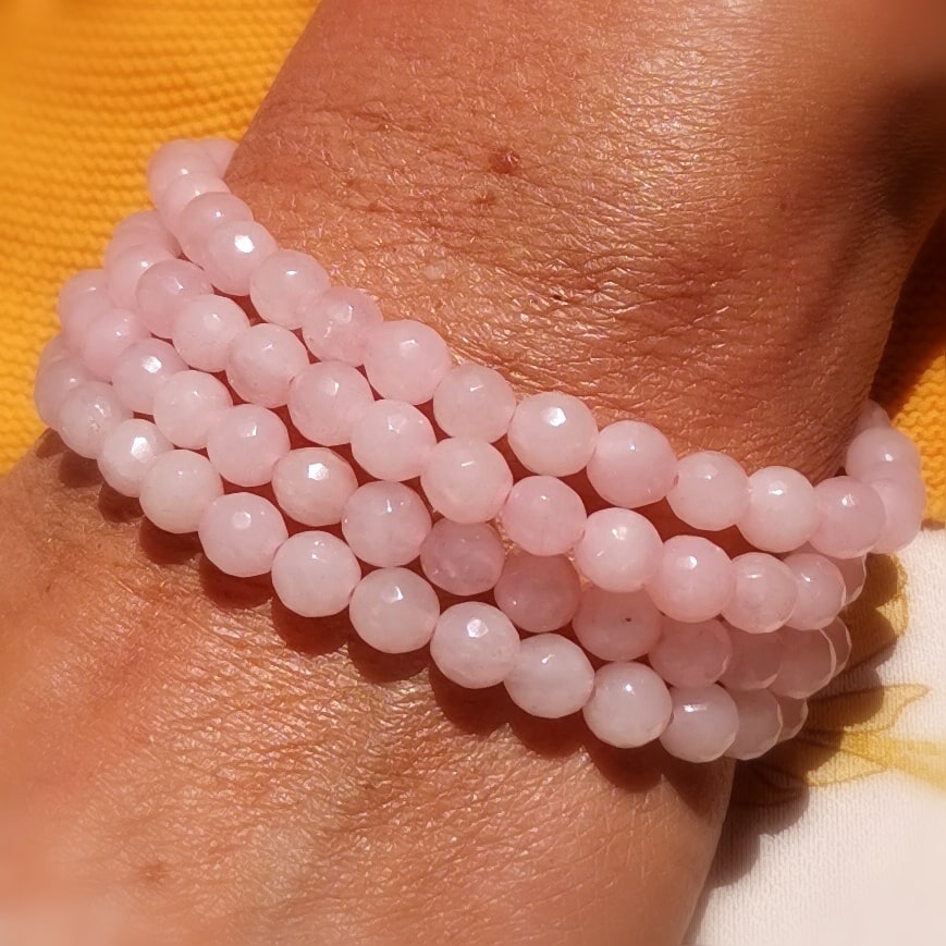 💖 kraftvoll: Rosenquarz Edelstein Armband zart Rosa Pink – geweiht - Liebe