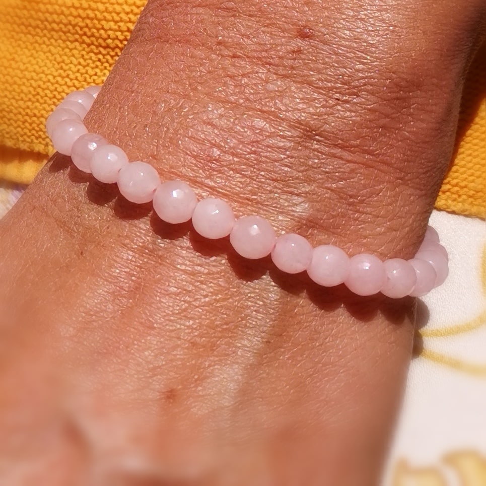 💖 kraftvoll: Rosenquarz Edelstein Armband zart Rosa Pink – geweiht - Liebe